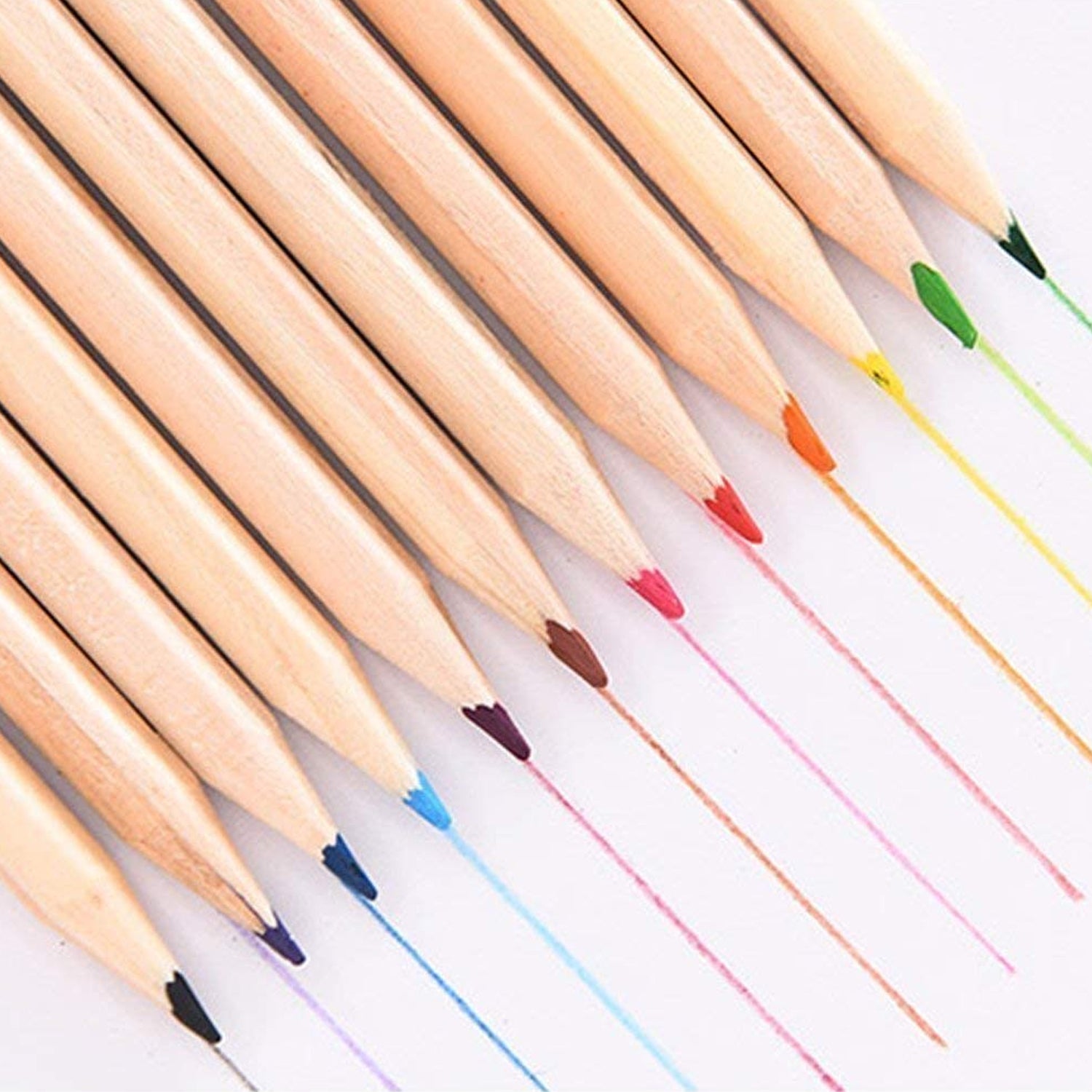 Colorful Wooden Pencil Set with Pencil box, Ruler, Sharpener For for Kids, Artist, Architect (12 Pcs Set) Variety Bazaar