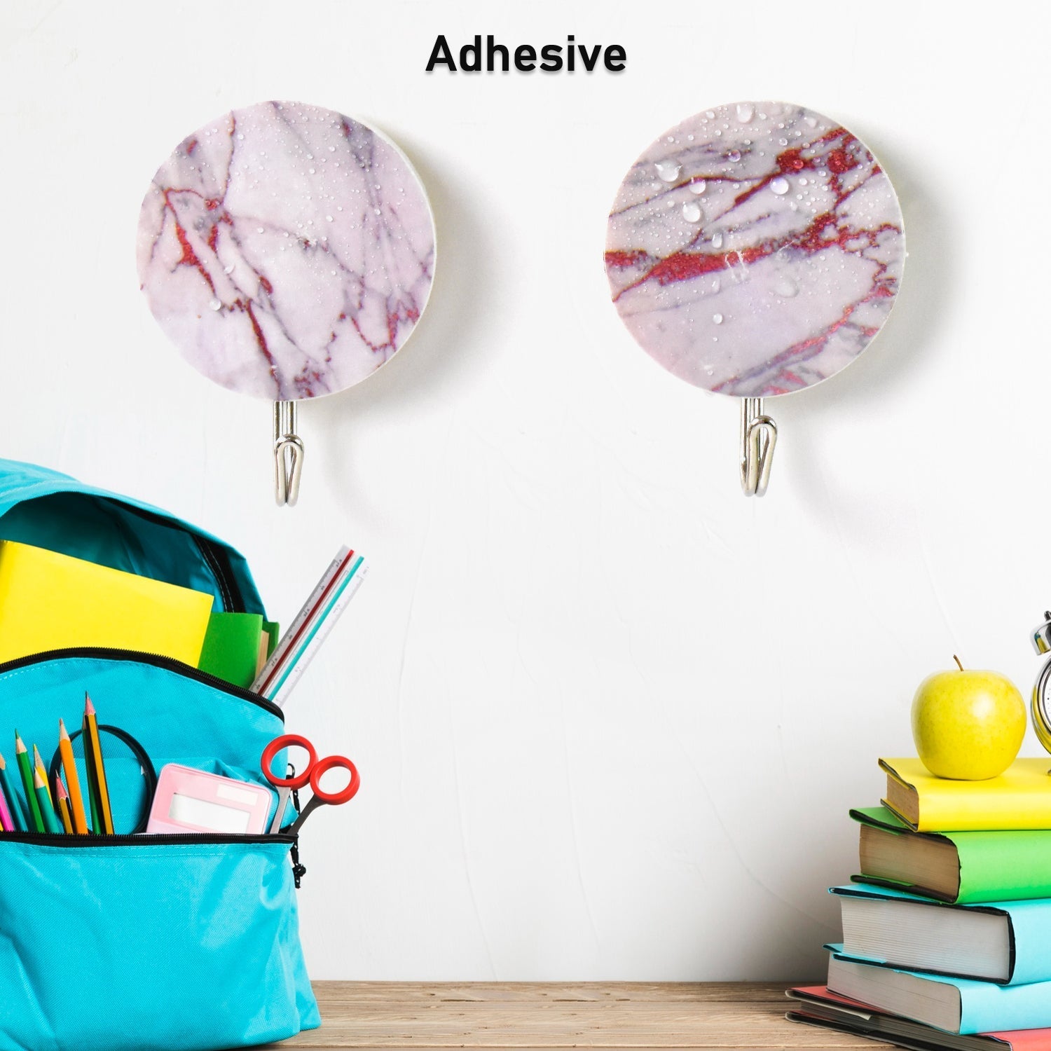 Multipurpose Strong Round Hook Self-Adhesive hooks (2 Pc Set) Variety Bazaar