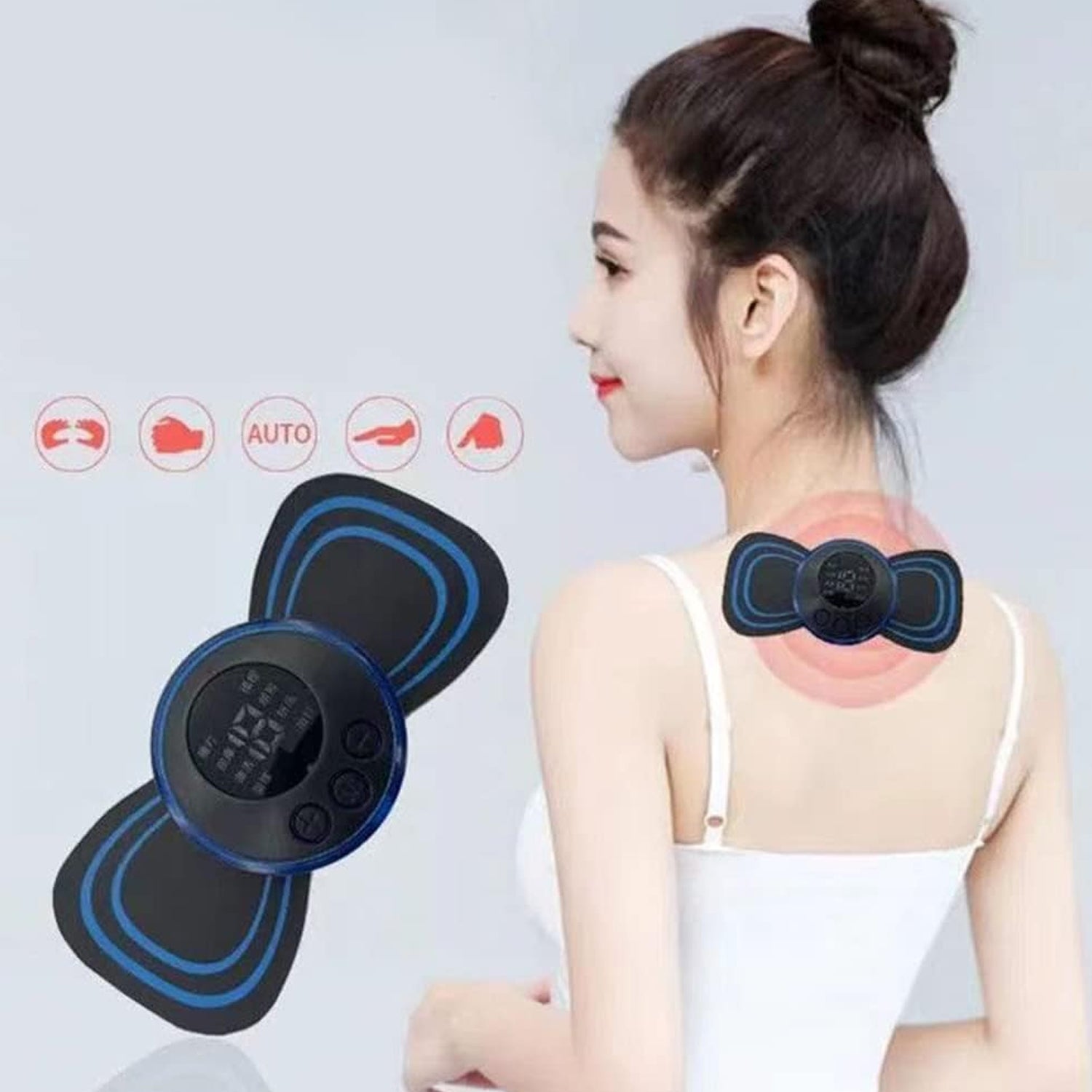 Portable USB Neck Massager Electric Neck Massager, Enhancer Mini Cervical Massager EMS Lymphatic Drainage Massage with Cable
