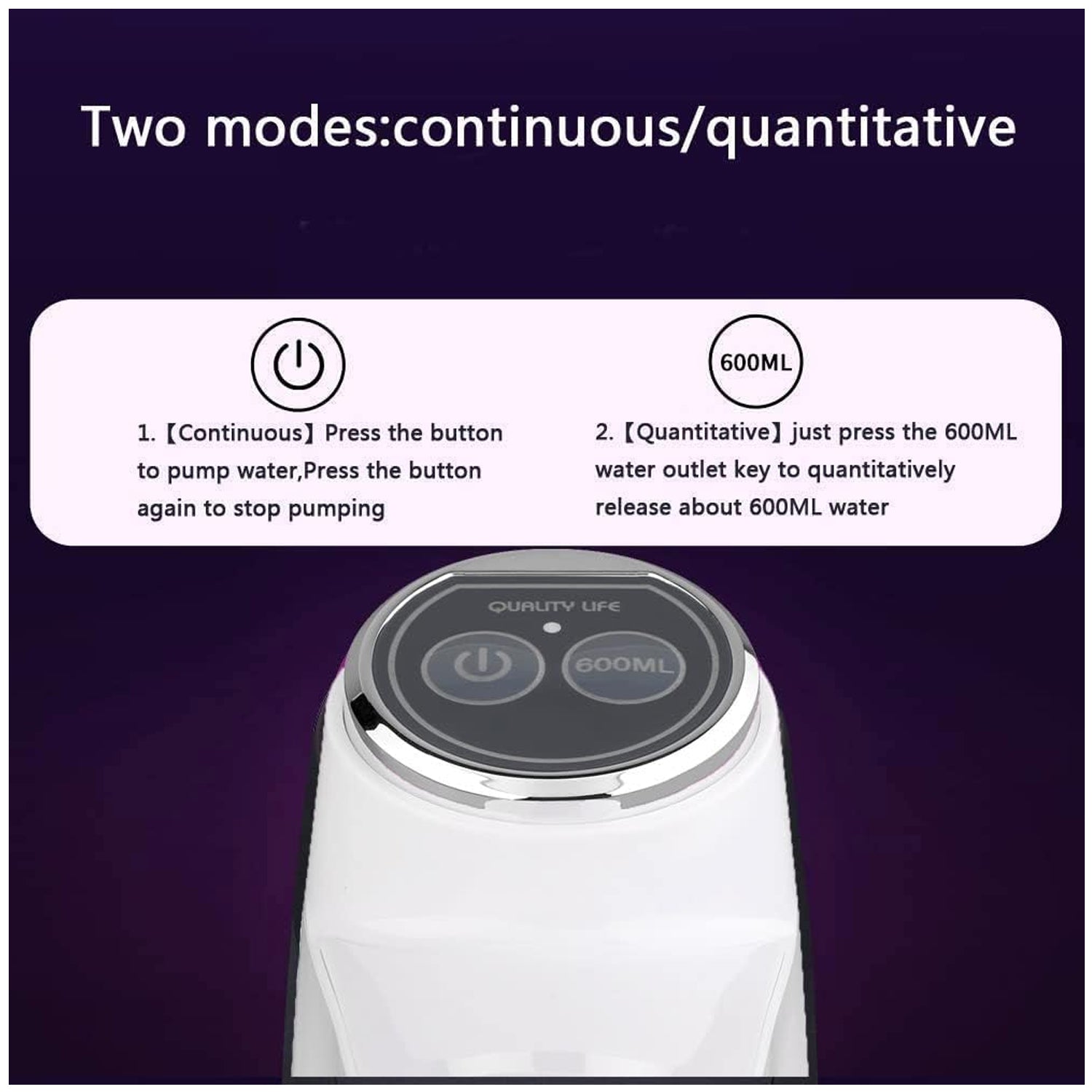 USB Electric Water Dispenser Pump, Portable Bottle Pump for Home & Travel Use