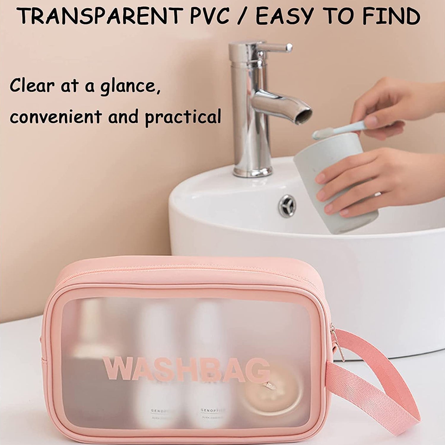 Cosmetic Pouch, Make up Bag for Home & Travel, Toiletry Bag for Cosmetics, Brushes, Accessories Set of 3 Small, Medium & Big - Wash Bag Variety Bazaar