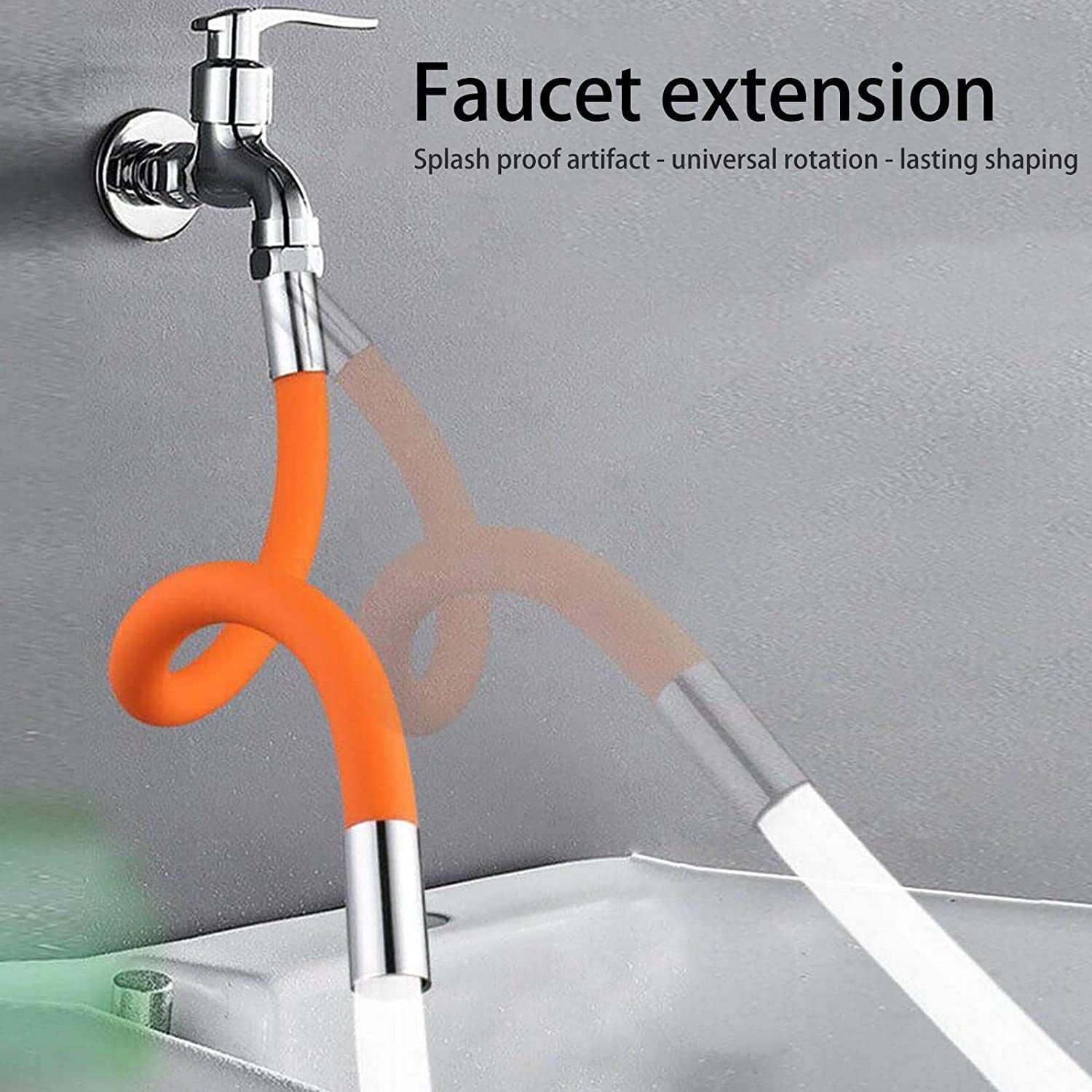 Flexible Water Tap Extender, 360° Bending Faucet Extension Tube with Connector (18cm) Variety Bazaar