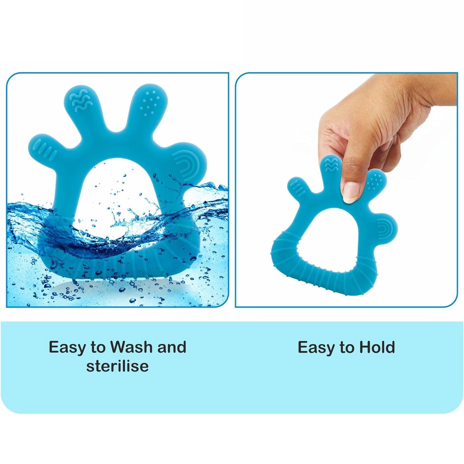 Silicone Baby Teether Pack of 1 (Mix Design & Color) Variety Bazaar