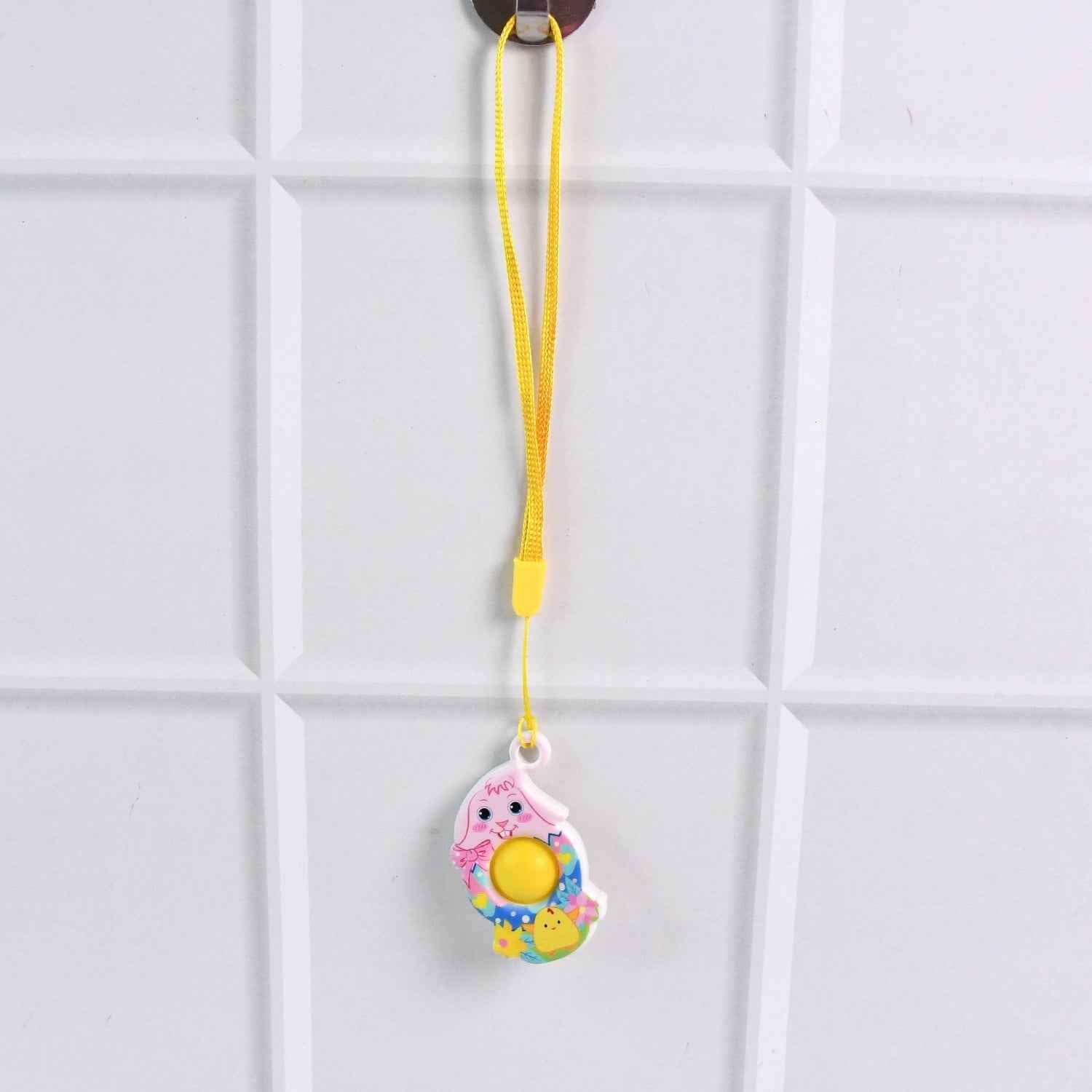 Mini Cartoon Chick-Shaped Push Pop Fidget Toy with Hanging Strap (1 Pc)
