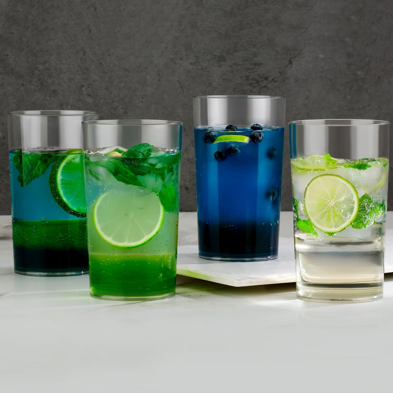 Round Clear Plastic Water Glass Juice Beer Wine Plastic Unbreakable Transparent Glass Set ( 300ml 6pc ) Variety Bazaar