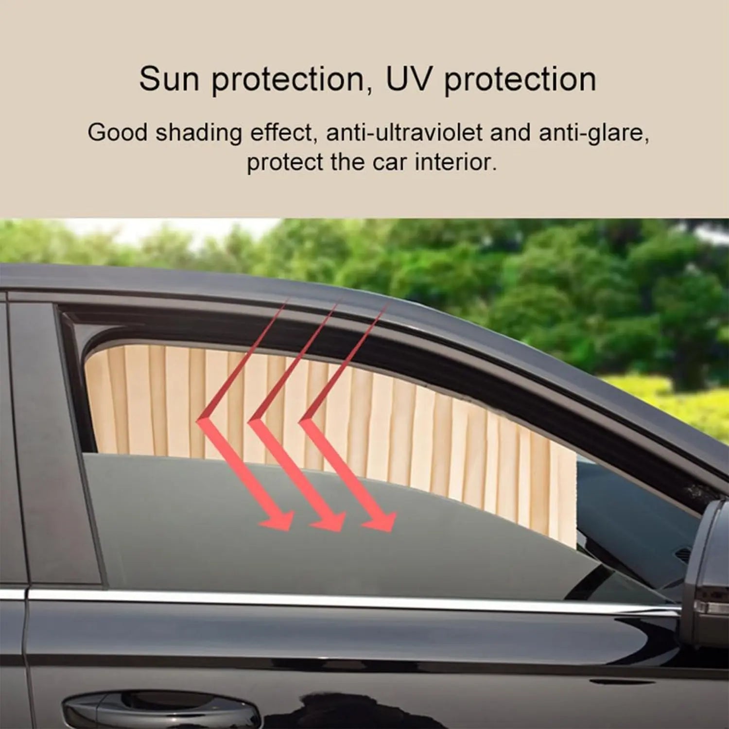 7498 Car Curtain Slat Folding Window Sunshade Magnetic Car Side Window Sun Shade Slider - varietybazaar.co.in