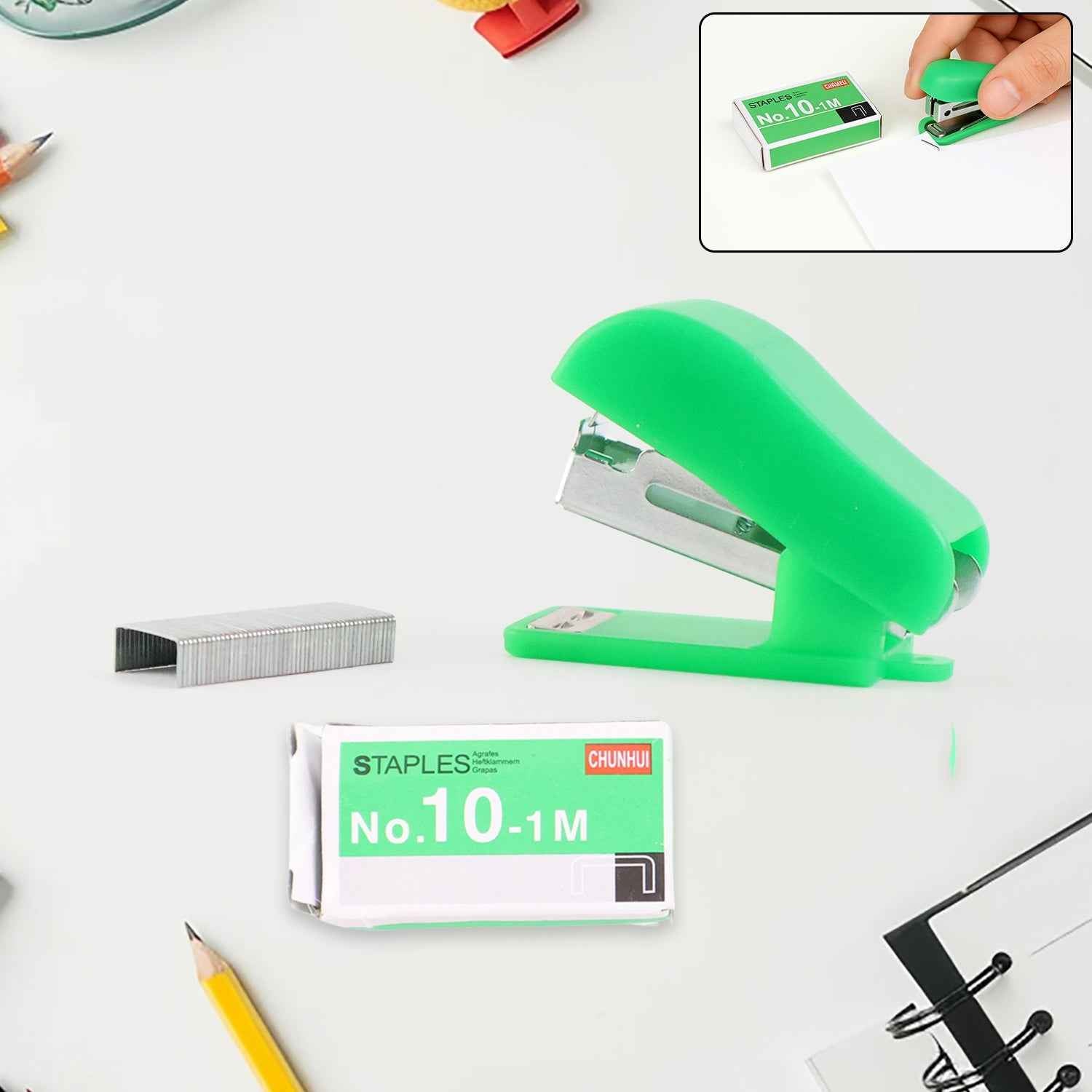 Mini Stapler with 1 Strip of Staples (1 Set)