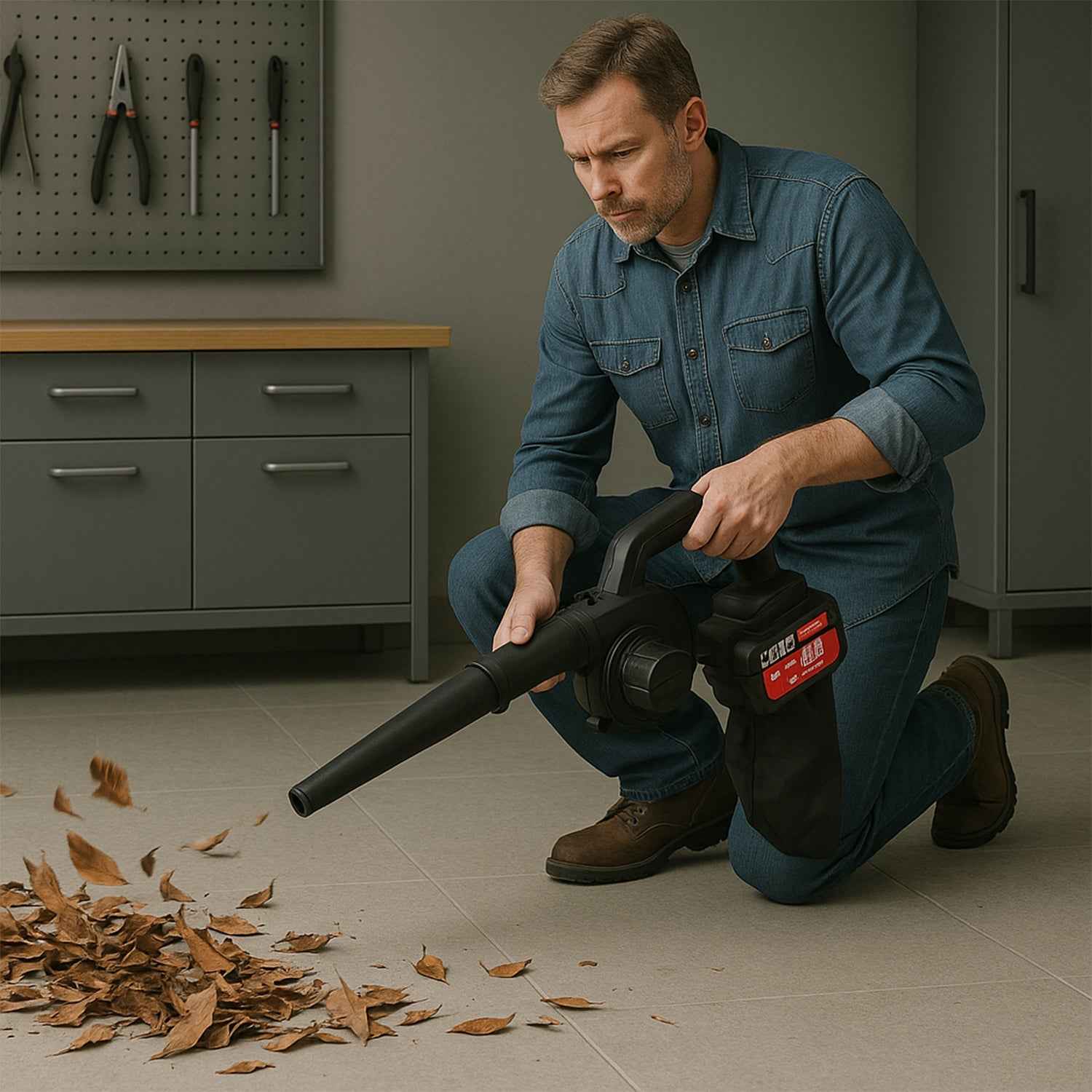 Multi-Purpose Home and Garden Air Blower Kit with Collection Bag for Easy Cleaning