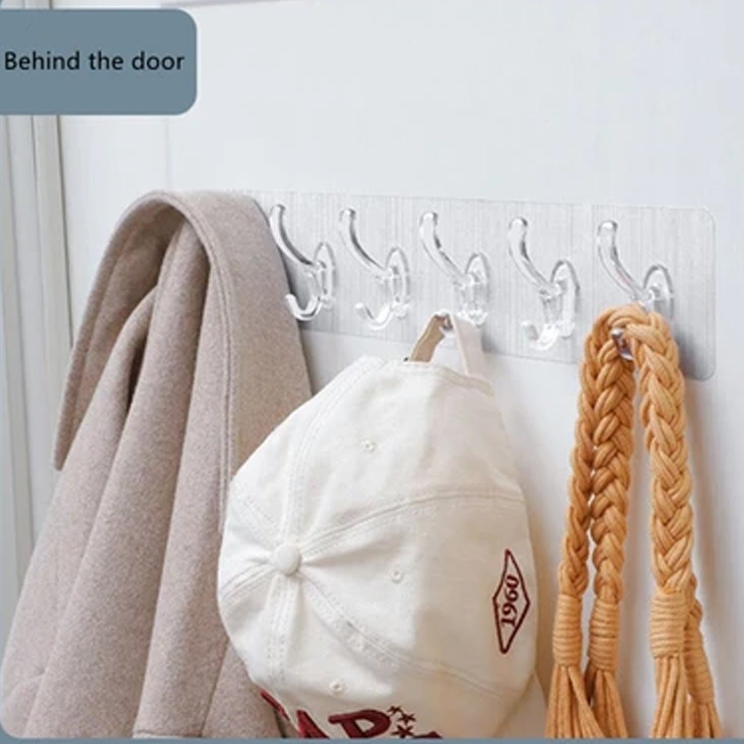 Adhesive Golden & Transparent Heavy Duty Wall Hook Variety Bazaar