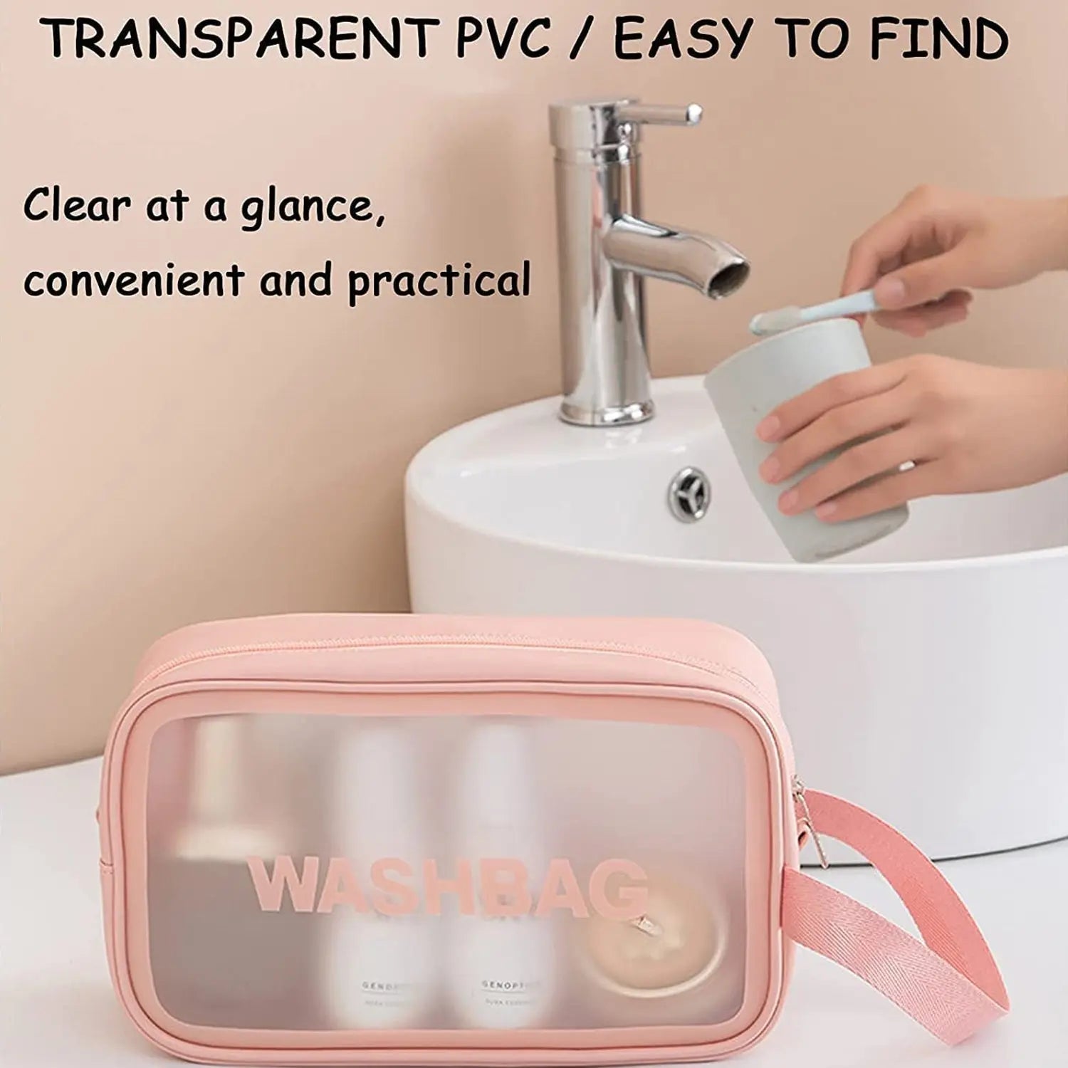 12682 Cosmetic Pouch, Make up Bag for Home & Travel, Toiletry Bag for Cosmetics, Brushes, Accessories Set of 3 Small, Medium & Big - Wash Bag - varietybazaar.co.in