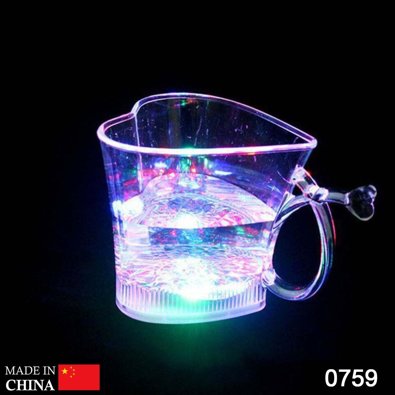 Heart Shape Activated Blinking Led Glass Cup Variety Bazaar