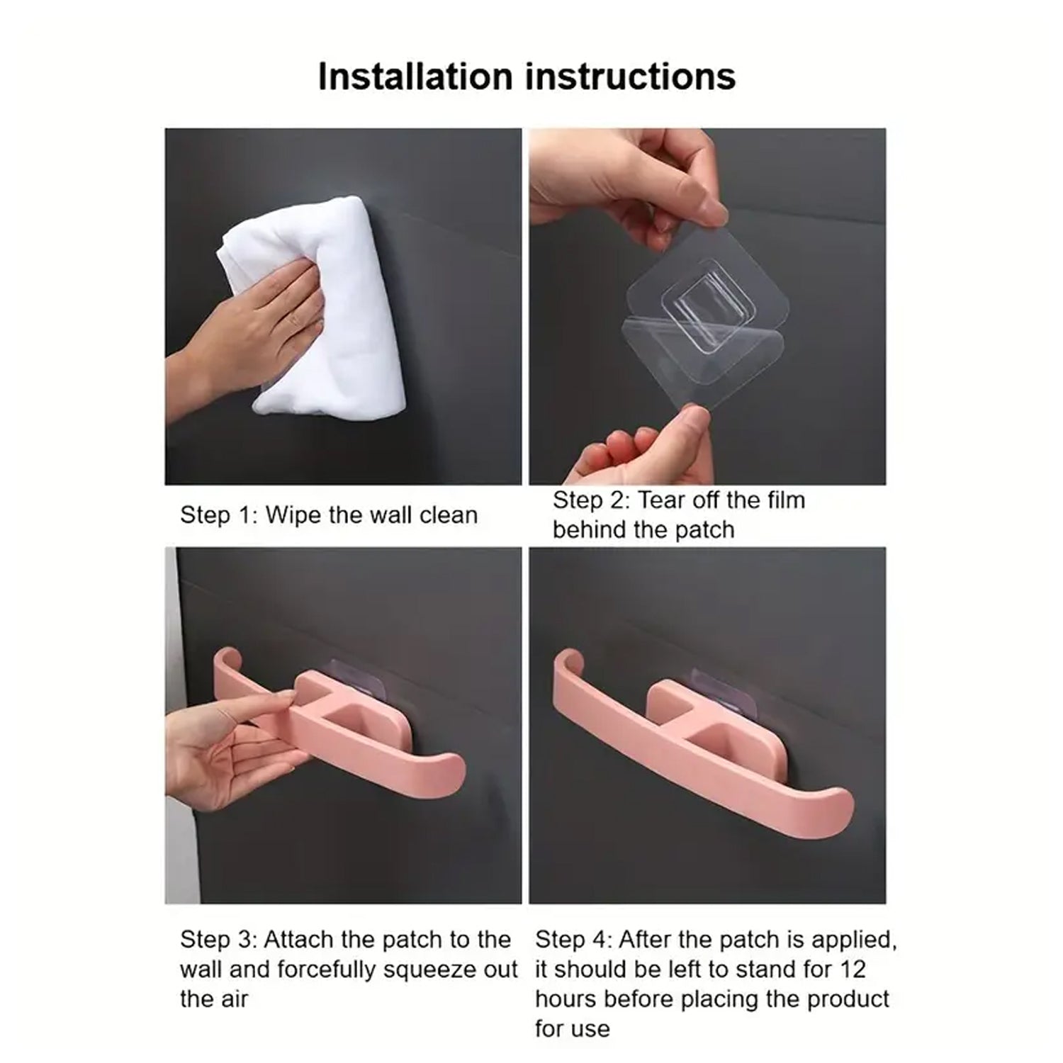 Bathroom Towel Slipper Hanging Rack Self Adhesive Wall Mounted (1 Pc) Variety Bazaar