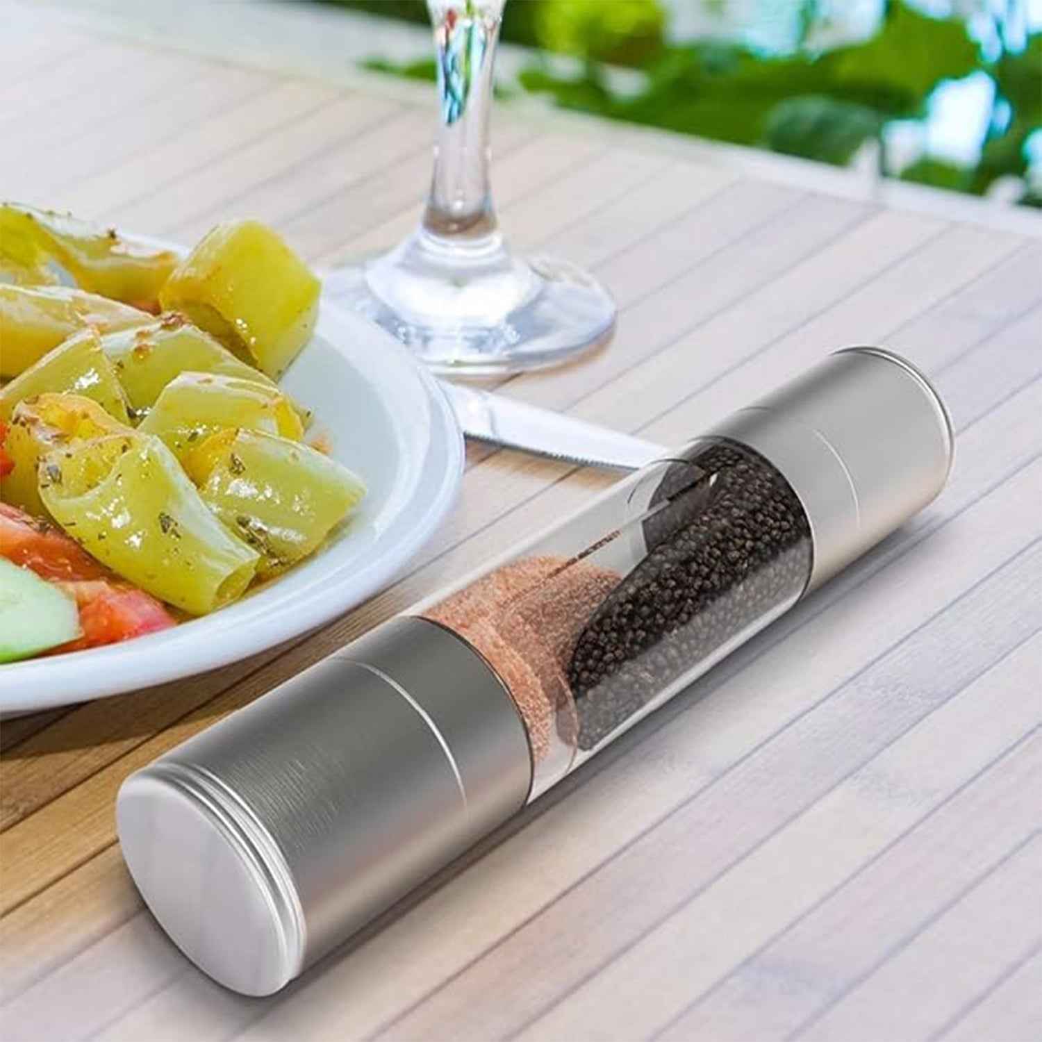 2-in-1 Stainless Steel Salt and Pepper Grinder