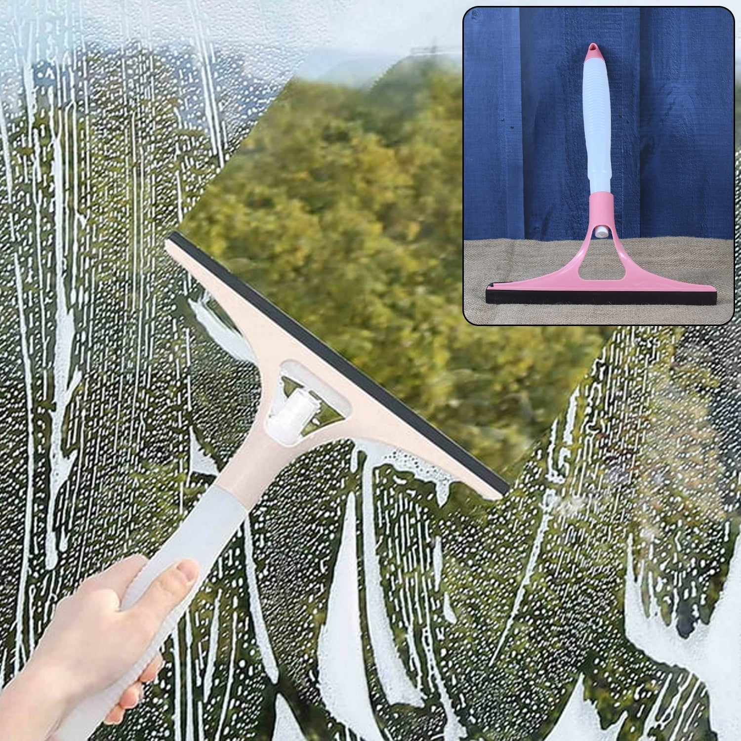 All-in-One Cleaning Brush: Spray, Wash, & Wipe (Windows, Glass, Car) (1 Pc) Variety Bazaar