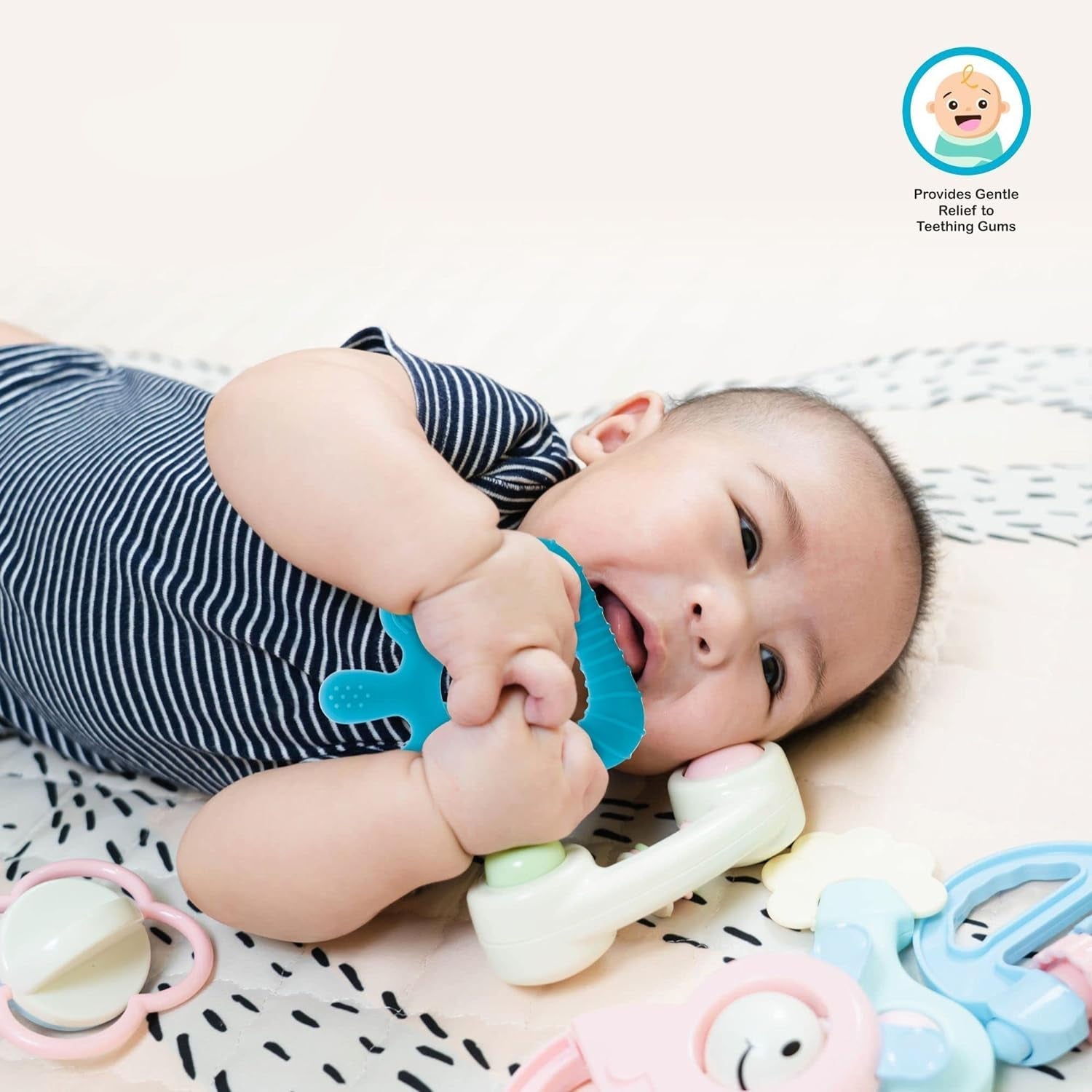 Silicone Baby Teether Pack of 1 (Mix Design & Color) Variety Bazaar