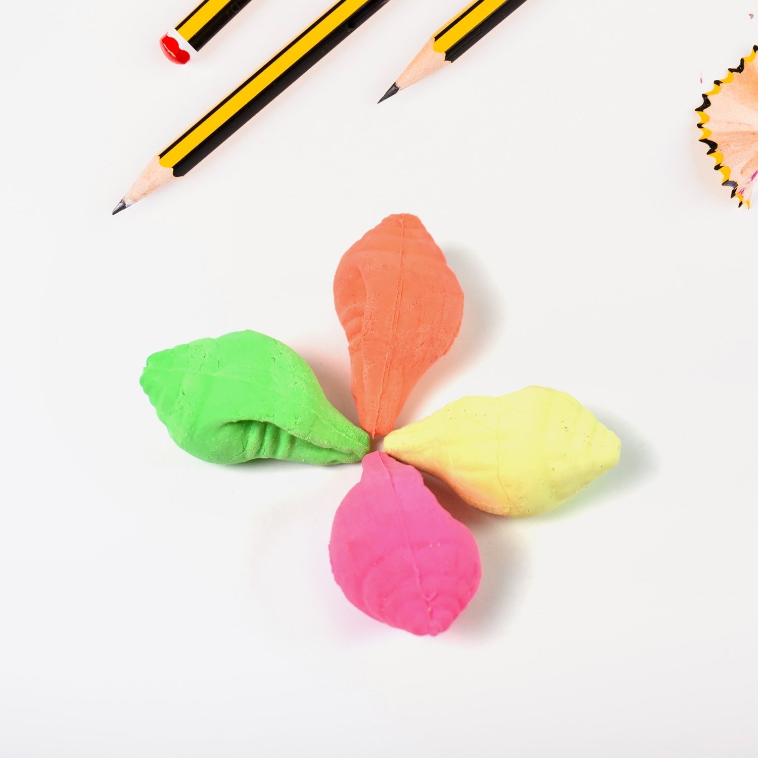Shankh Shape Eraser Rubber (1 Pc / Mix Colour & Design) Variety Bazaar