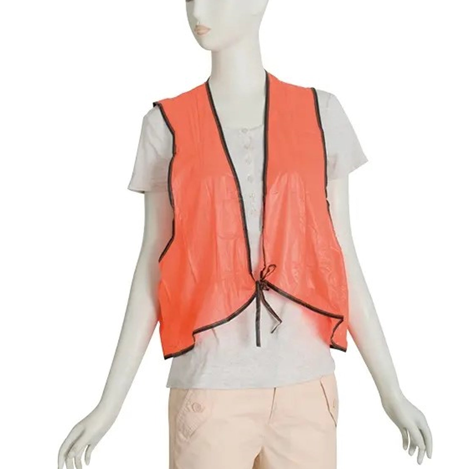 Economy PVC Safety Vest – Soft Vinyl, Tie Closure, High Visibility Variety Bazaar