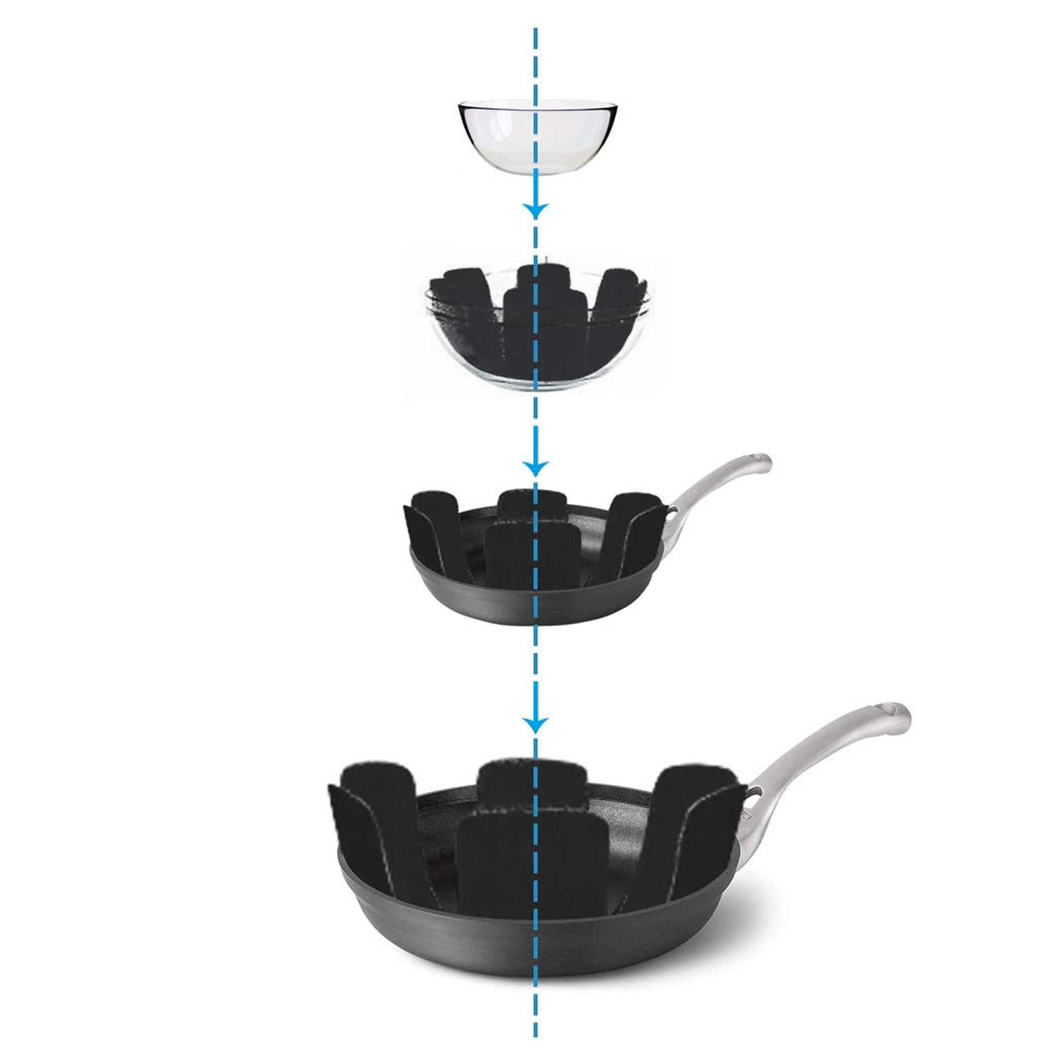 Pots and Pans Protectors, 3 Different Size (3 Pcs Set) Variety Bazaar