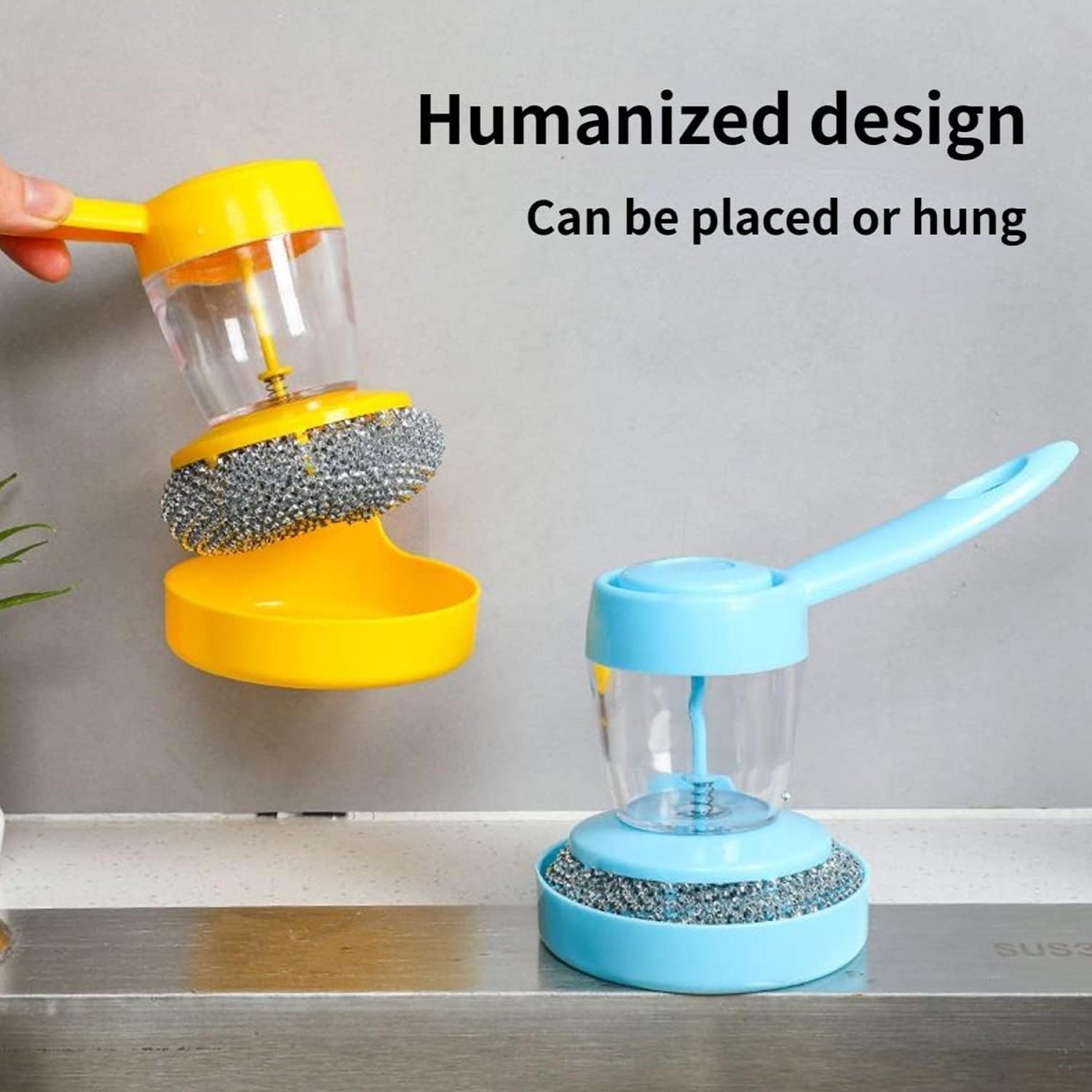 Handheld Soap Dispenser with Scrub (1 Set) Variety Bazaar