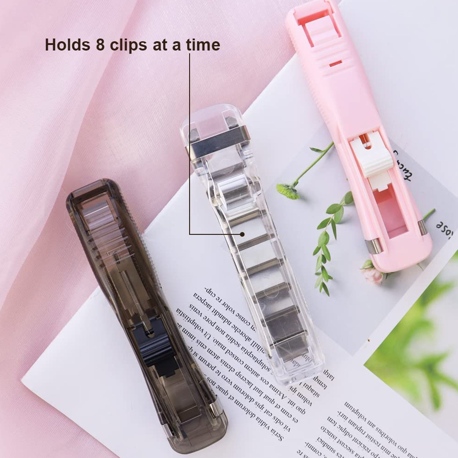 Portable Paper Clamp With 8 Pcs Clip Dispenser Handheld Paper Fast Clam (1 Set) Variety Bazaar