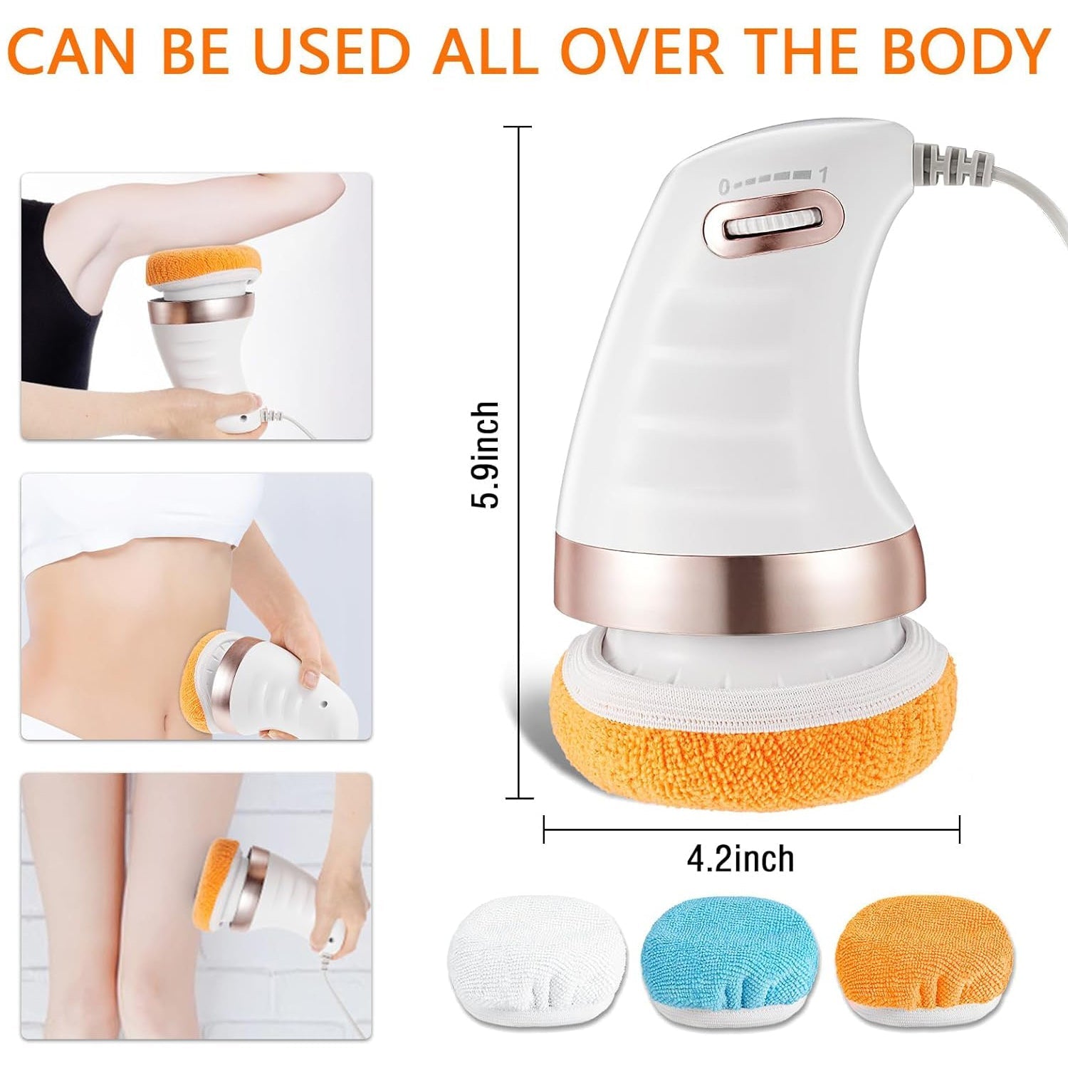 Body Sculpting Massager with 3 Pads, Adjustable Speed, Handheld Electric Massager for Full Body (1 Pc) Variety Bazaar