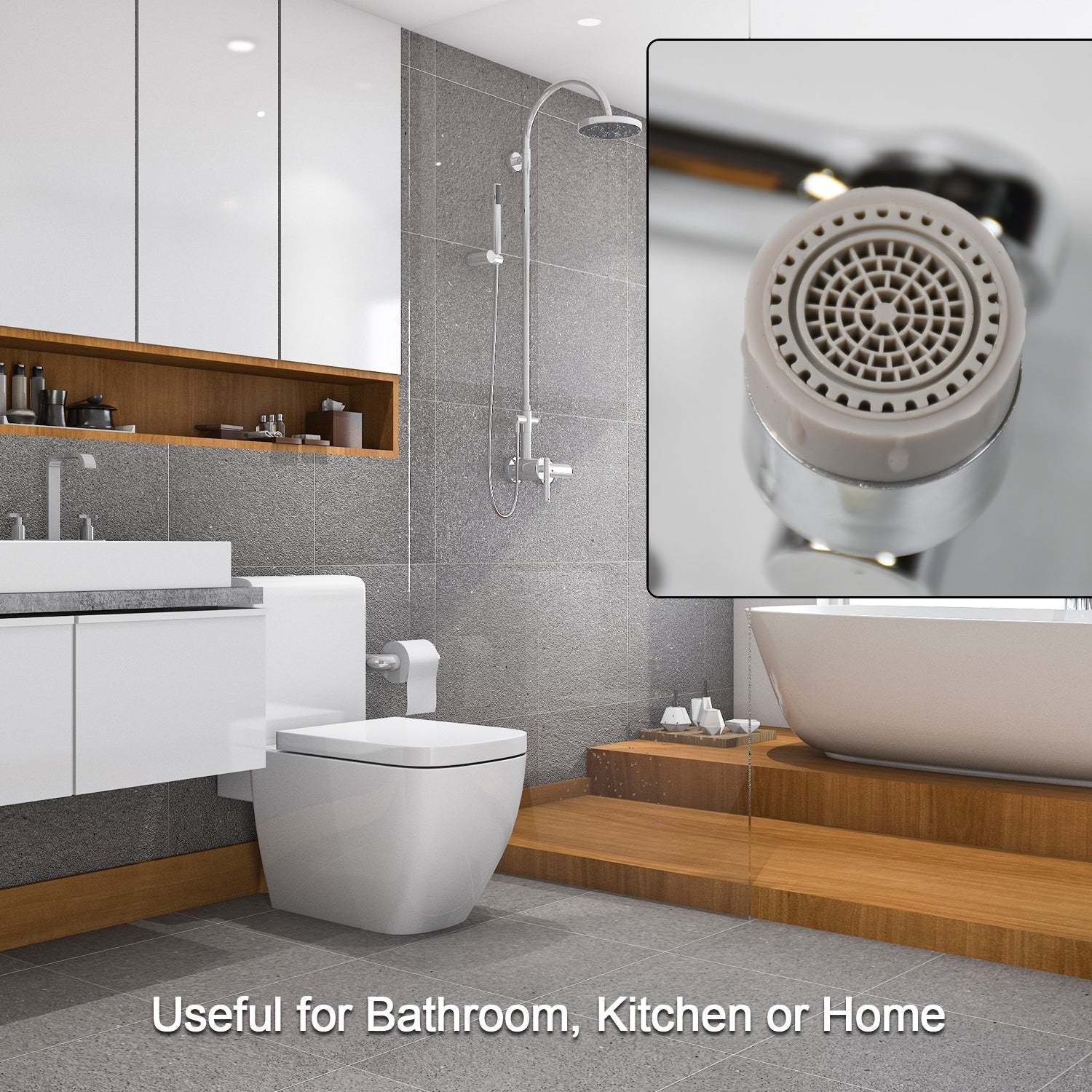 Splash Faucet Filter – 180° Rotating Sprayer, Double O-Ring, Movable Water-Saving Sink Aerator Extender (Loose) Variety Bazaar