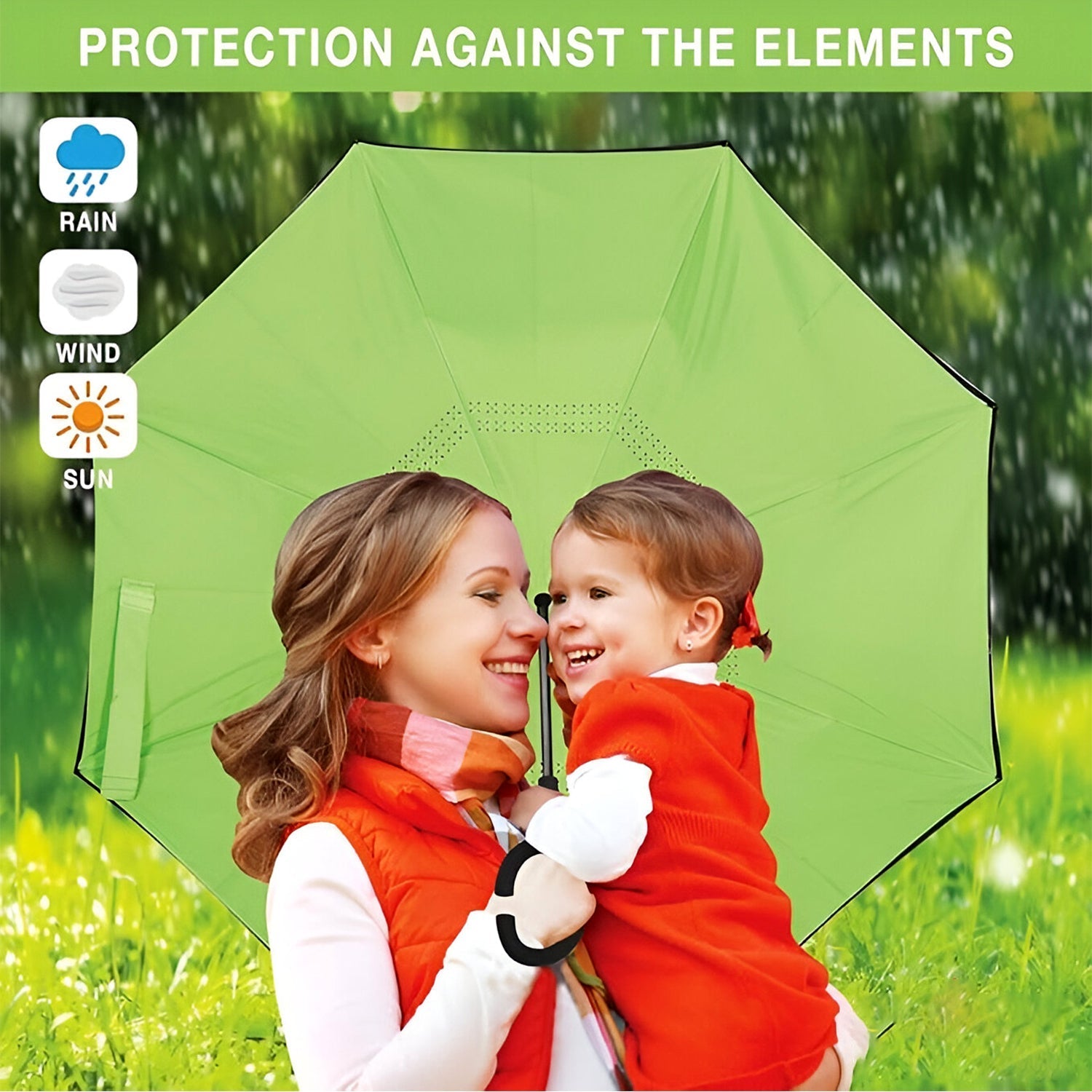 Foldable UV & Rain Umbrella with C-Shaped Handle – Kids (1 Pc / Mix Color) Variety Bazaar