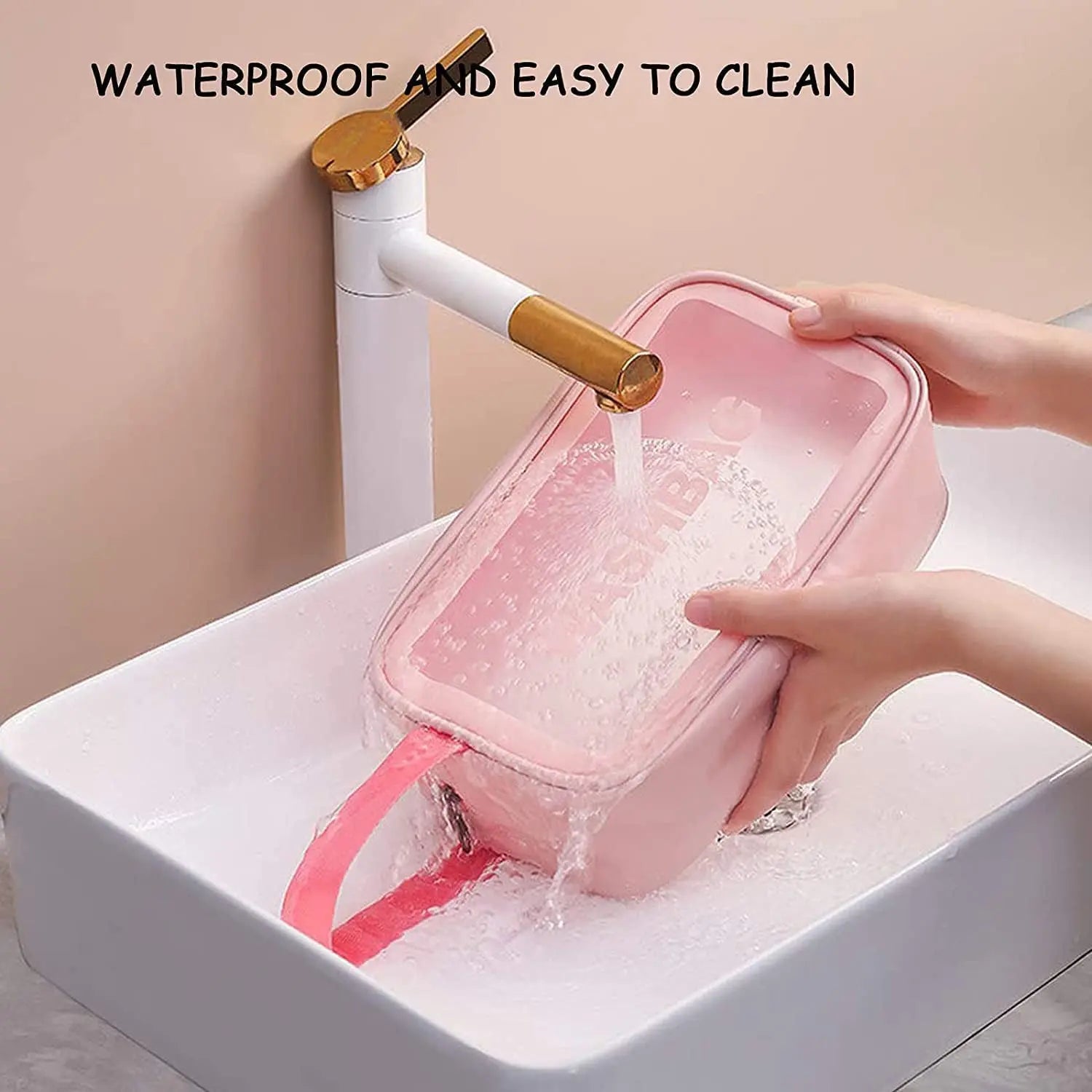 12682 Cosmetic Pouch, Make up Bag for Home & Travel, Toiletry Bag for Cosmetics, Brushes, Accessories Set of 3 Small, Medium & Big - Wash Bag - varietybazaar.co.in