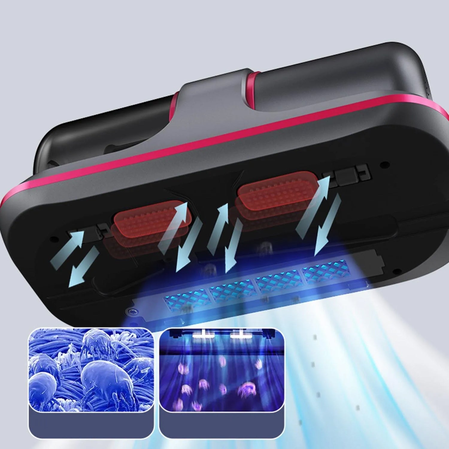 Powerful Suction Portable Handheld Vacuum Cleaner - Low Noise Vacuum Cleaner for Bed - Cordless Vacuum Cleaner for Car Seat Crevices Pillows, Mattresses, Sofas Wireless Anti Dust and Mite Cleaner Variety Bazaar