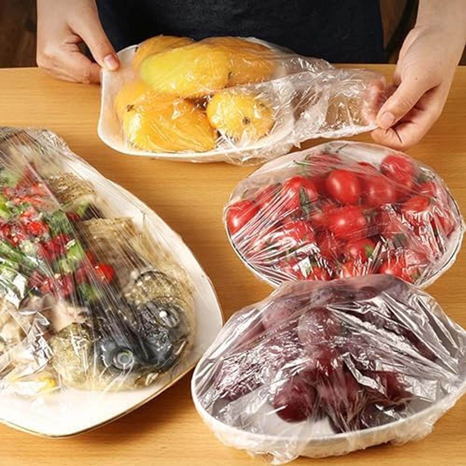 Disposable Elastic Food Storage Covers Bag (100 Pcs Set / Big) Variety Bazaar