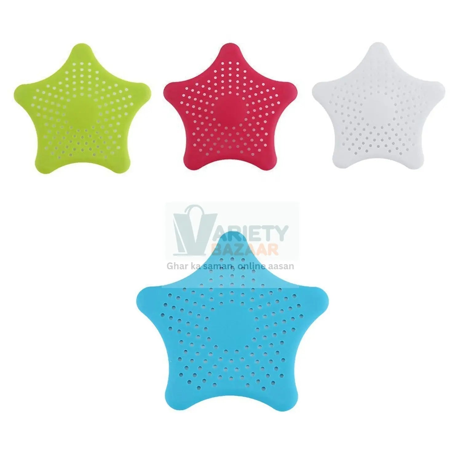 0830 Star Shape Suction Cup Kitchen Bathroom Sink Drain Strainer Hair Stopper Filter, Star Shaped Sink Filter Bathroom Hair Catcher, Drain Strainers Cover Trap Basin(Mix Color 1 Pc) Travel Sahayak