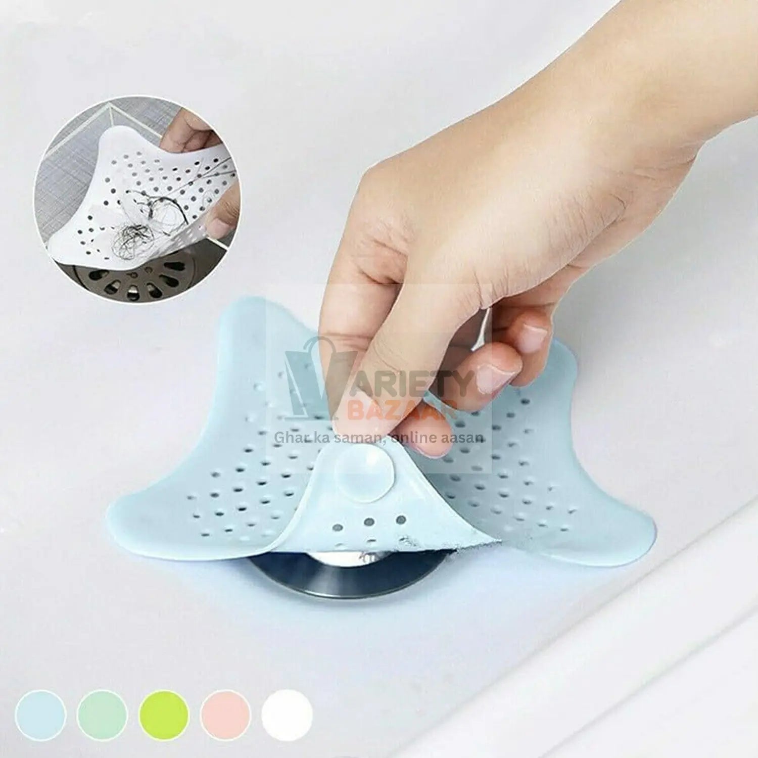 0830 Star Shape Suction Cup Kitchen Bathroom Sink Drain Strainer Hair Stopper Filter, Star Shaped Sink Filter Bathroom Hair Catcher, Drain Strainers Cover Trap Basin(Mix Color 1 Pc) Travel Sahayak