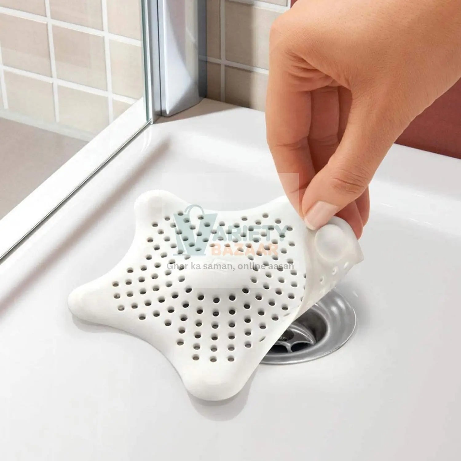 0830 Star Shape Suction Cup Kitchen Bathroom Sink Drain Strainer Hair Stopper Filter, Star Shaped Sink Filter Bathroom Hair Catcher, Drain Strainers Cover Trap Basin(Mix Color 1 Pc) Travel Sahayak