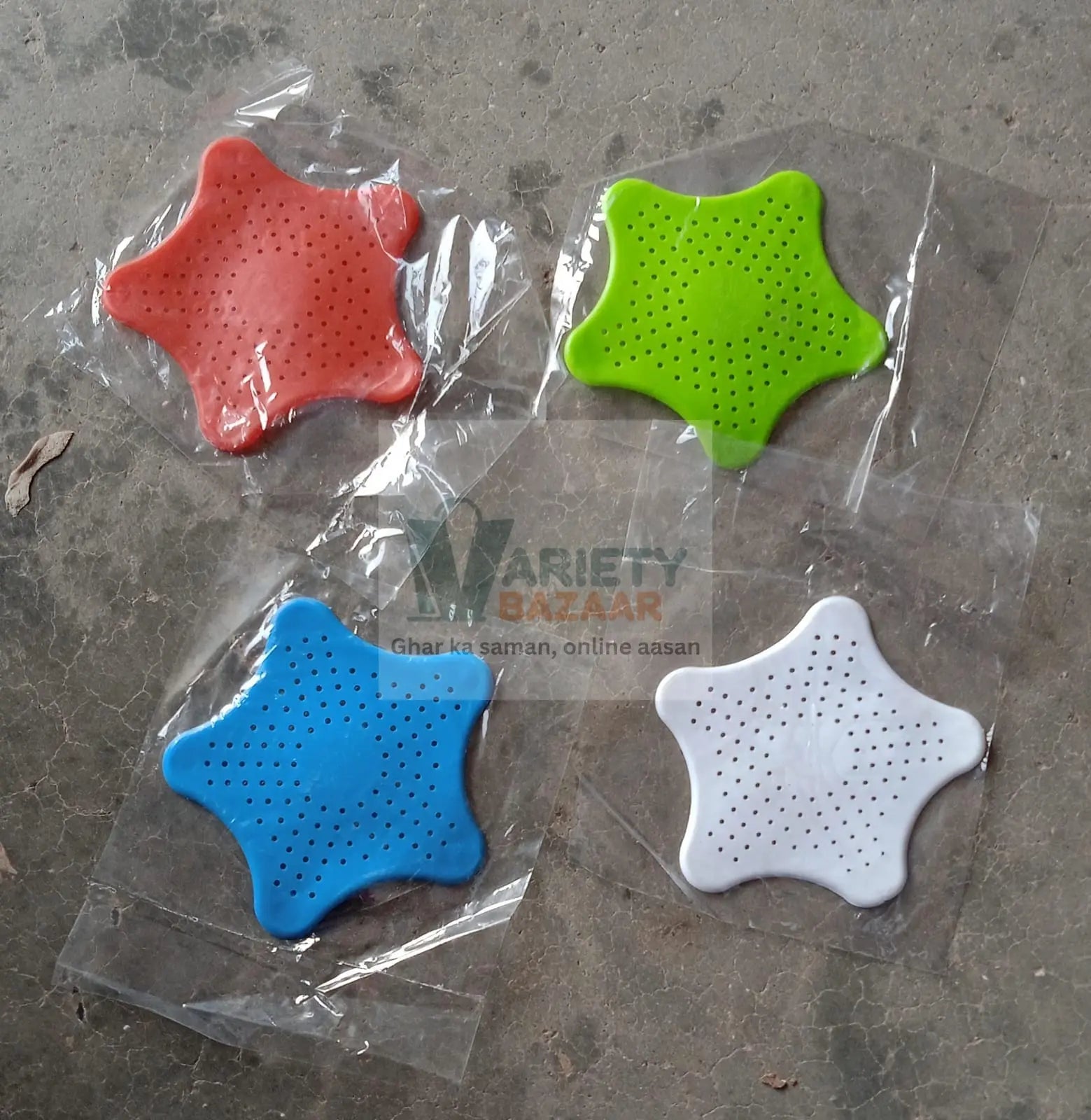 0830 Star Shape Suction Cup Kitchen Bathroom Sink Drain Strainer Hair Stopper Filter, Star Shaped Sink Filter Bathroom Hair Catcher, Drain Strainers Cover Trap Basin(Mix Color 1 Pc) Travel Sahayak