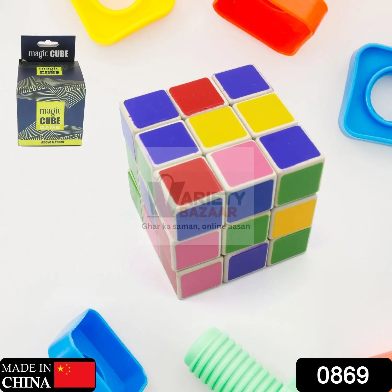 0869 3x3x3 Cube Solving Kit - Includes Cube, Formula Sheets, Perfect for Beginners and Enthusiasts, 3d puzzles game | rubick cube puzzle cubes | rubix cube (1 Pc ) Travel Sahayak