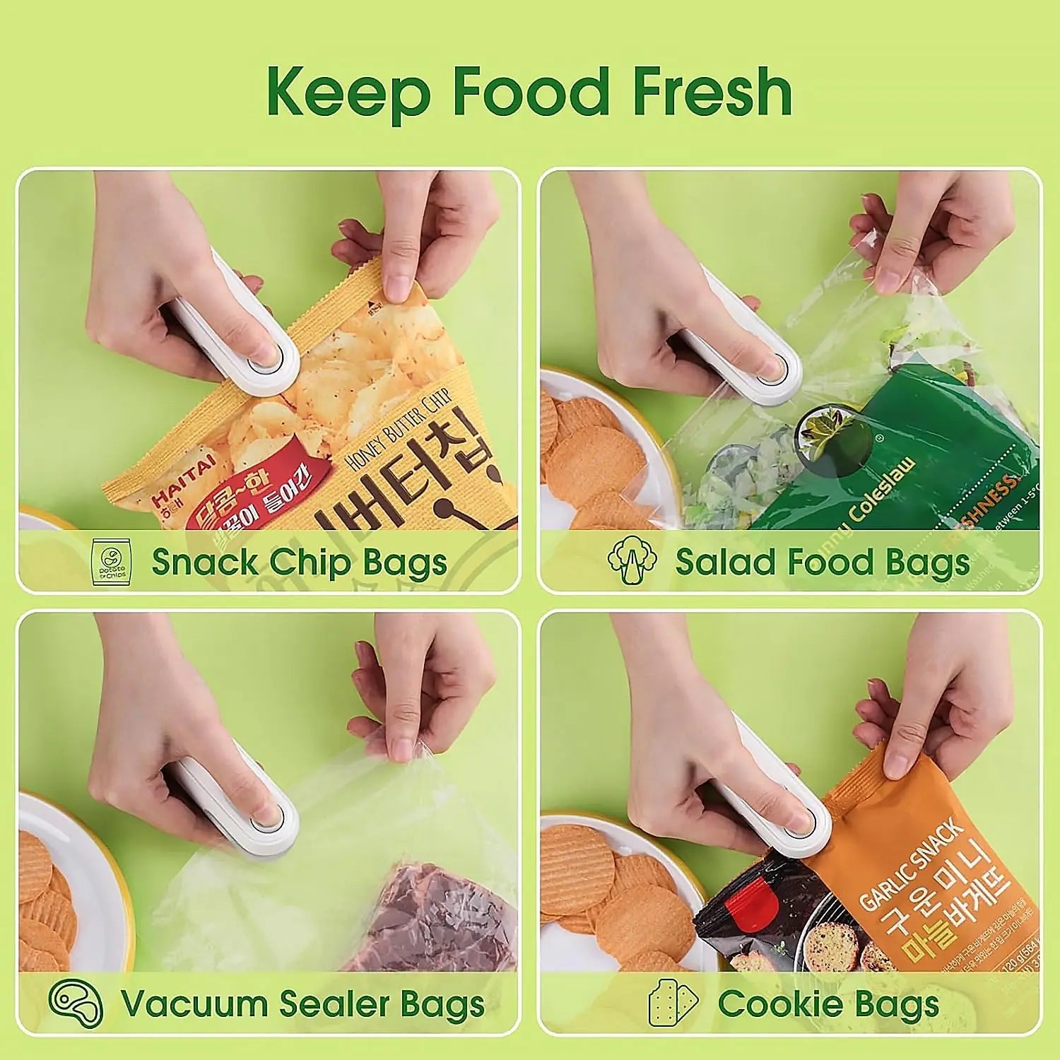 17865 Mini Bag Sealer, 2 in 1 Seal & Cutter Heat Sealers, TYPE-C USB Charging Portable Bag Reseller, Handle Food Sealer, Sealing Machine for Food Storage Plastic Bags Snacks Keep Food Fresh - varietybazaar.co.in