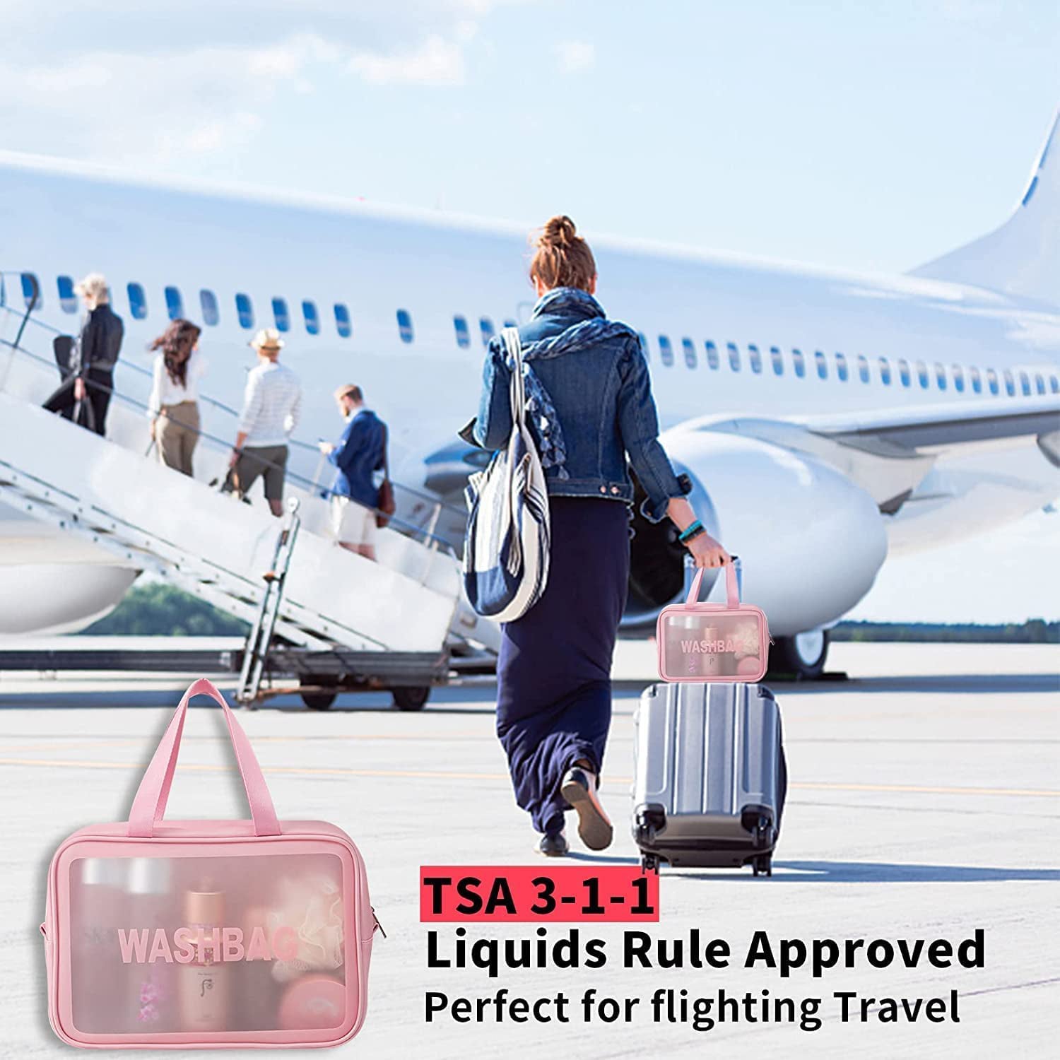 Cosmetic Pouch, Make up Bag for Home & Travel, Toiletry Bag for Cosmetics, Brushes, Accessories Set of 3 Small, Medium & Big - Wash Bag Variety Bazaar