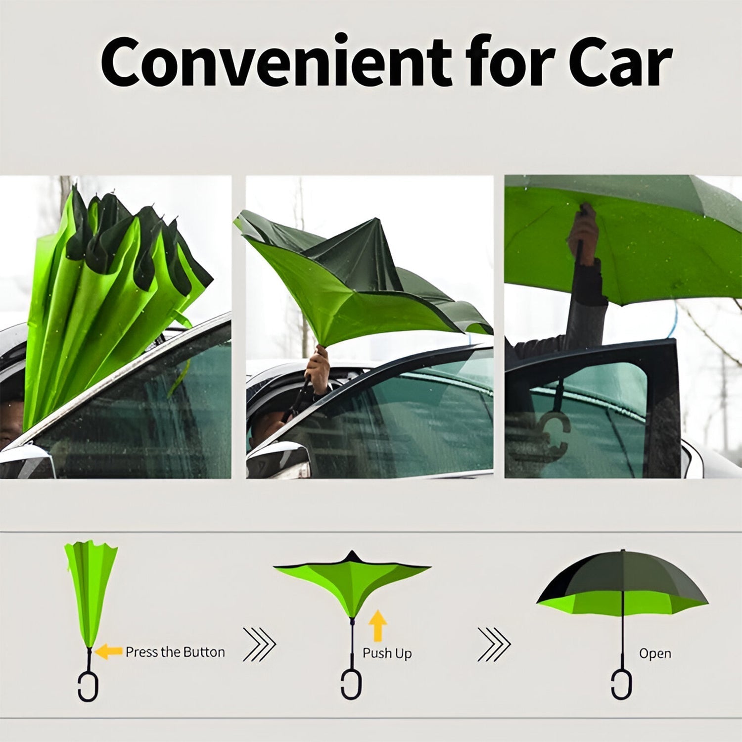 Foldable UV & Rain Umbrella with C-Shaped Handle – Kids (1 Pc / Mix Color) Variety Bazaar