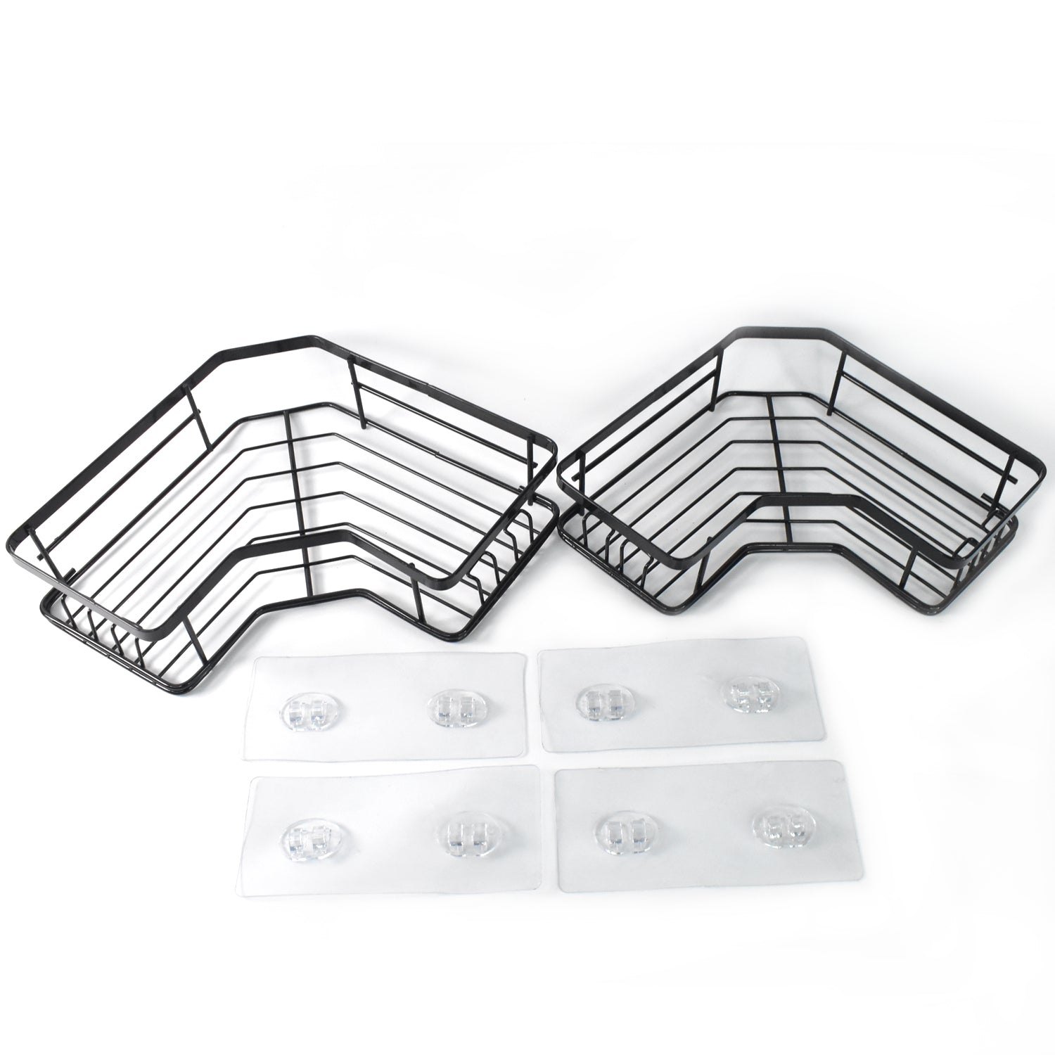 Iron Coating Self-Adhesive Corner Shelf Organizer (2 Pc) Variety Bazaar