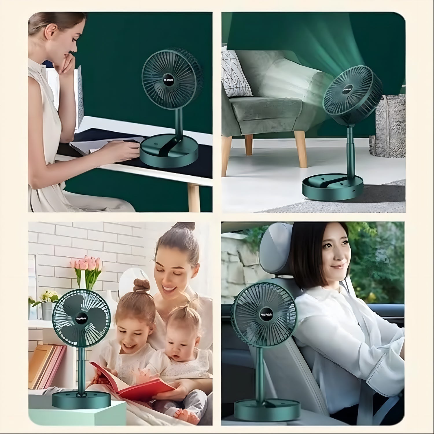 Adjustable Portable Desktop Fan - Telescopic Silent Personal Cooling for Office & Travel (Battery Not Include) Variety Bazaar