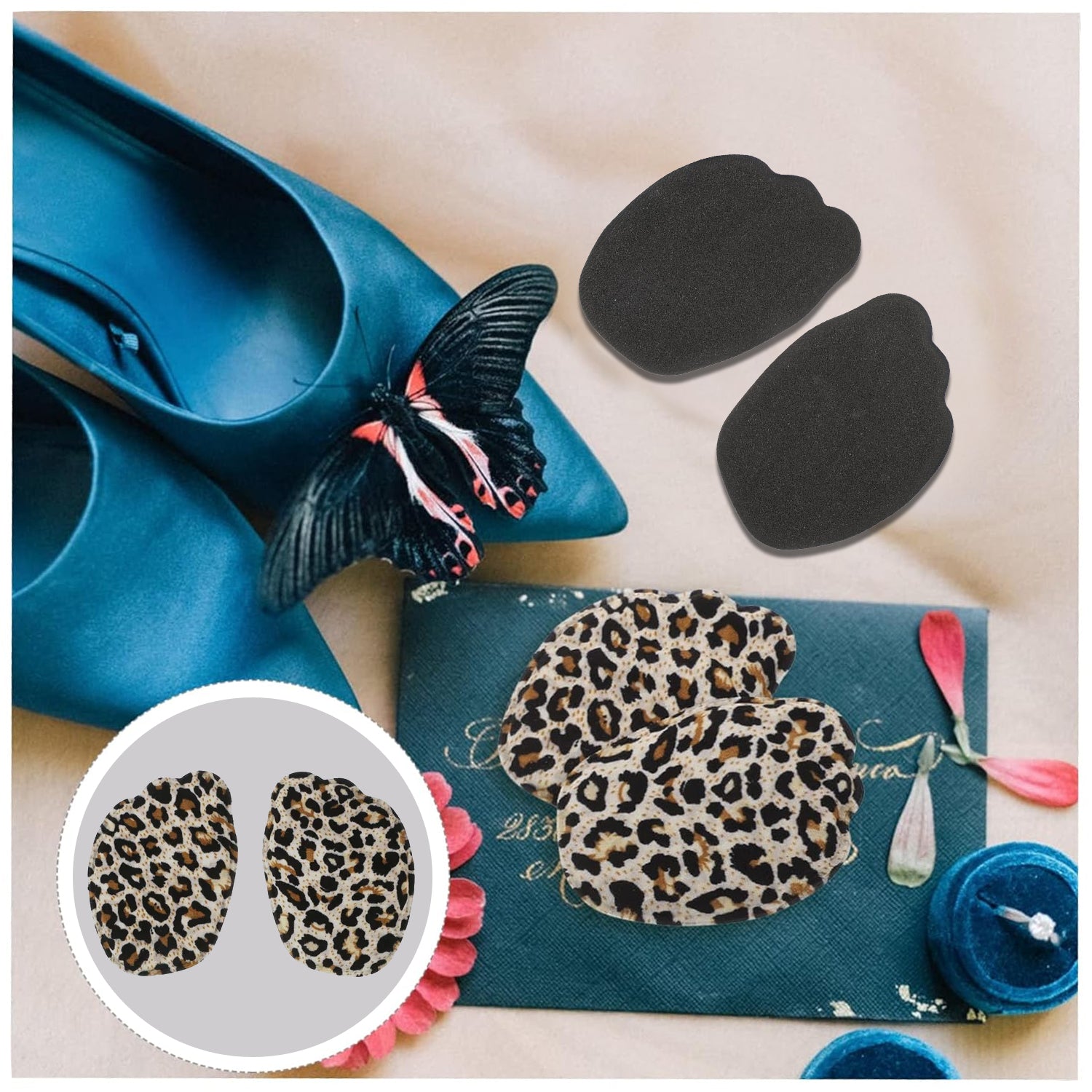 High Shoe Heel Cushion Inserts Non Slip Prevent Calluses Insole Pads (1 Pair / Mix Design) Variety Bazaar