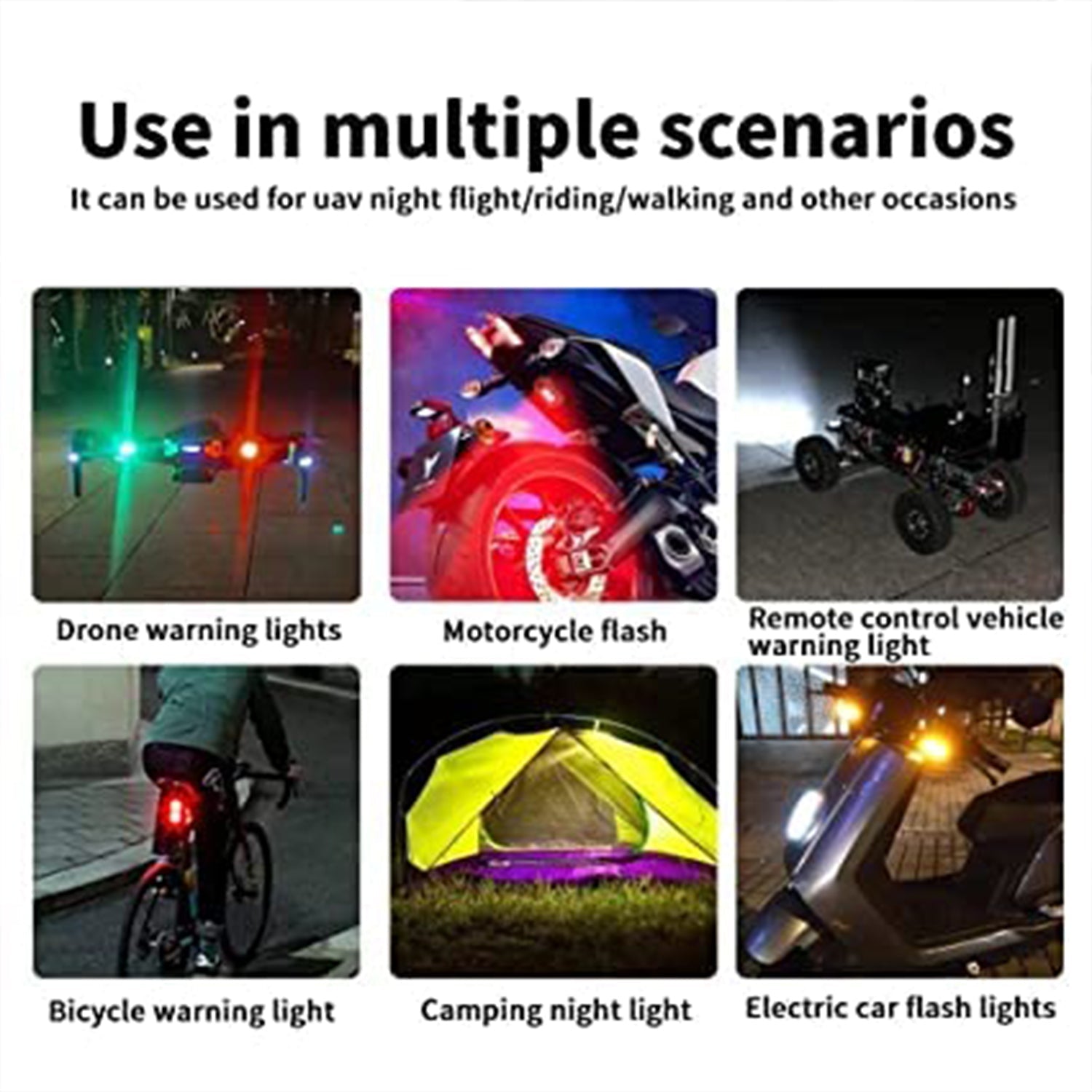 Mini LED Strobe Lights, Waterproof Lights, Lightweight RGB LED Lights Drone Strobe Lights Veicle Anti-Collision Strobe Light Bike Motocycle Lights USB Recharge Multi-colors Variety Bazaar
