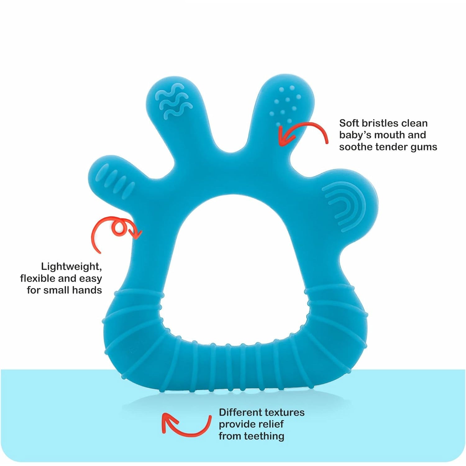 Silicone Baby Teether Pack of 1 (Mix Design & Color) Variety Bazaar