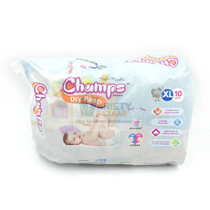 0969 Baby Diaper High Absorbent Pant Diapers, Champs Soft and Dry Baby Diaper Pants Xl 10 Pcs (Extra Large , XL10 Pieces) Travel Sahayak