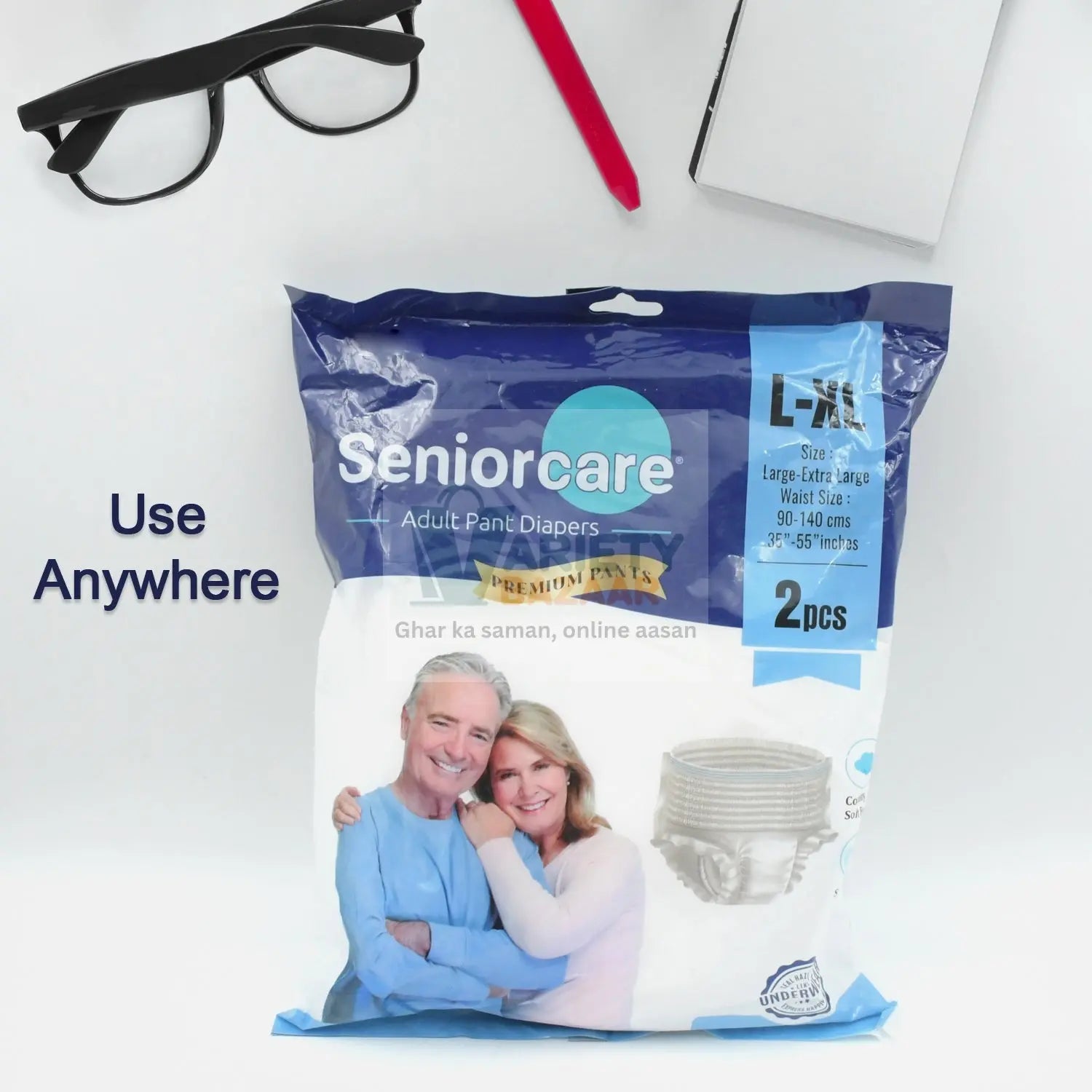 0970 Large - Extra Large Senior care Adult Pull Up Diaper Pants (Waist Size (90-140 Cm | 35 -55 Inch) Adult Diapers ( Large - Extra Large L-XL2Pc) Travel Sahayak