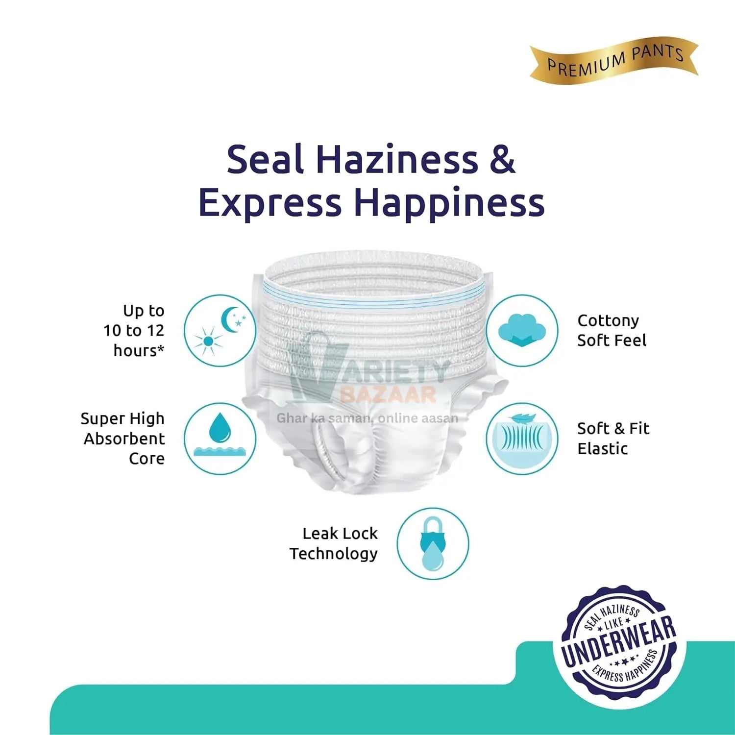 0970 Large - Extra Large Senior care Adult Pull Up Diaper Pants (Waist Size (90-140 Cm | 35 -55 Inch) Adult Diapers ( Large - Extra Large L-XL2Pc) Travel Sahayak