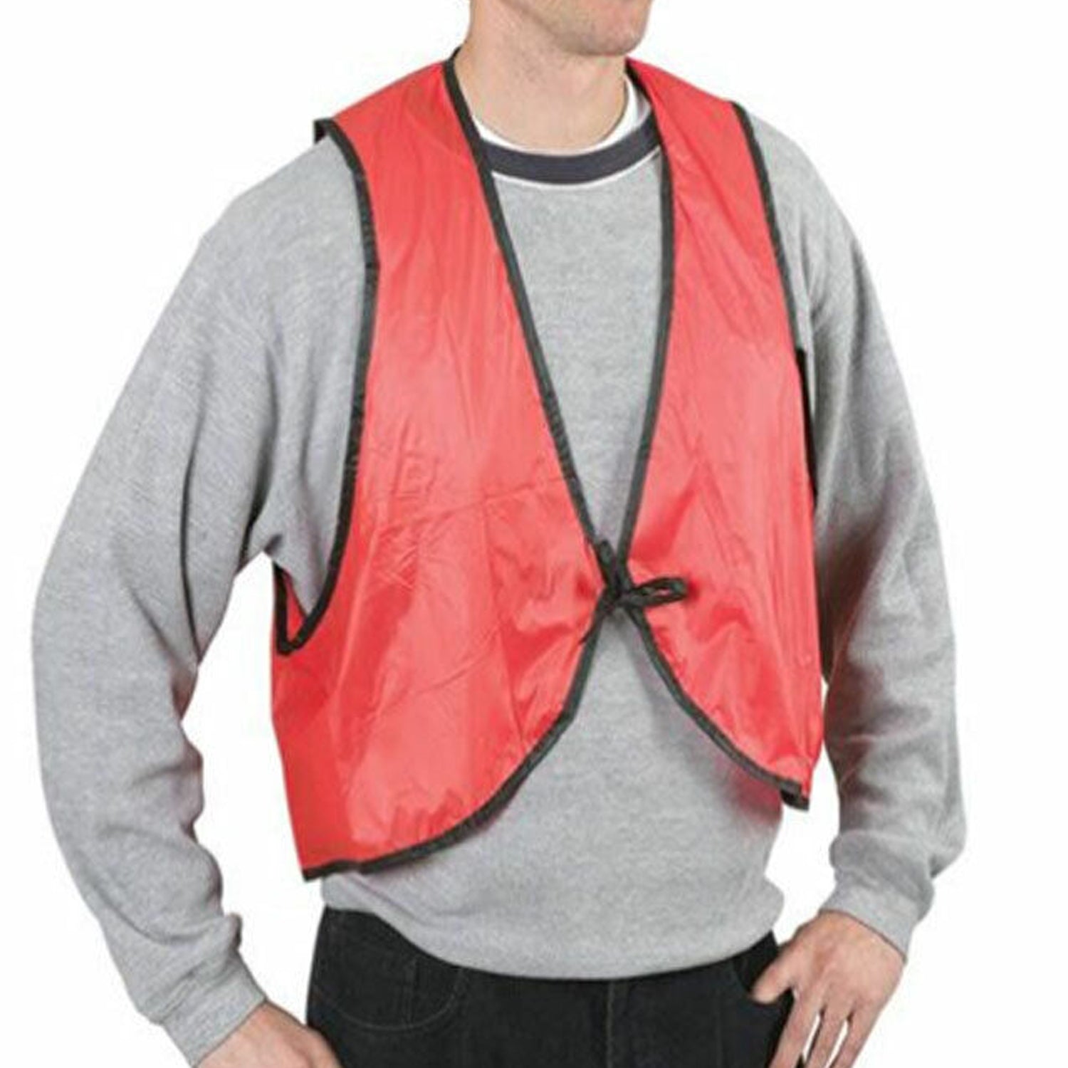Economy PVC Safety Vest – Soft Vinyl, Tie Closure, High Visibility Variety Bazaar