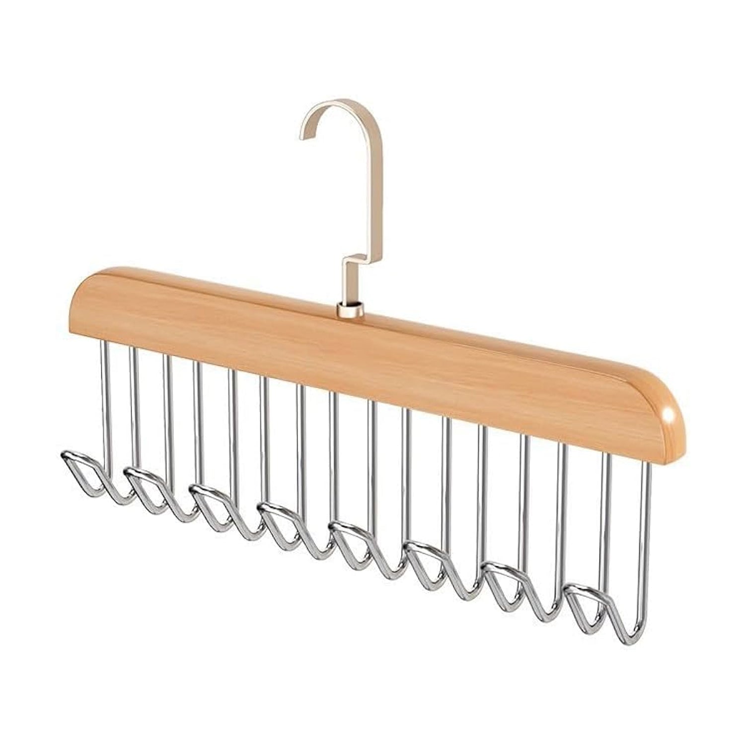 Space Saving 8 Hooks Wooden Hangers (1 Pc) Variety Bazaar