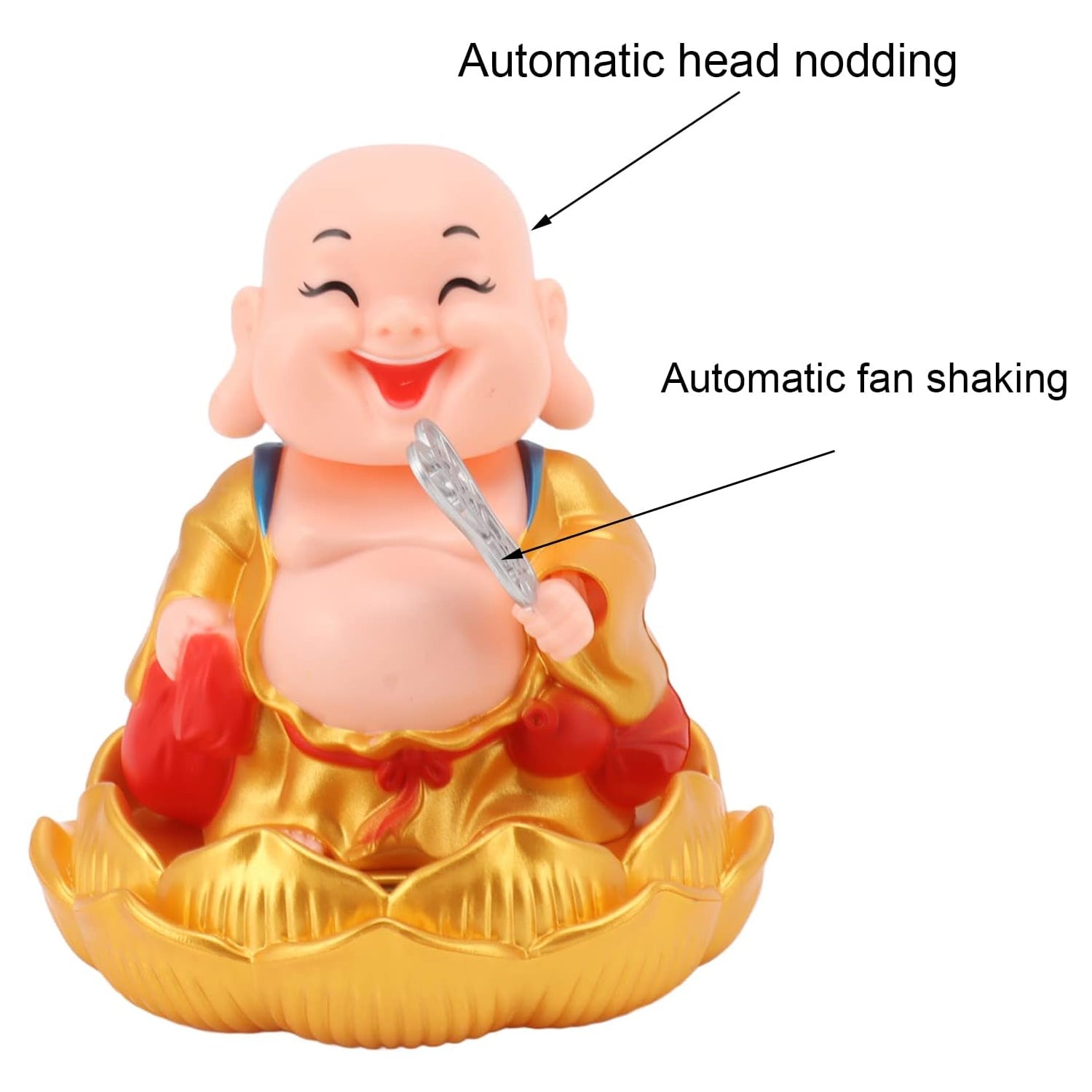 Solar Power Moving Buddha Car Ornament (1 Pc) Variety Bazaar