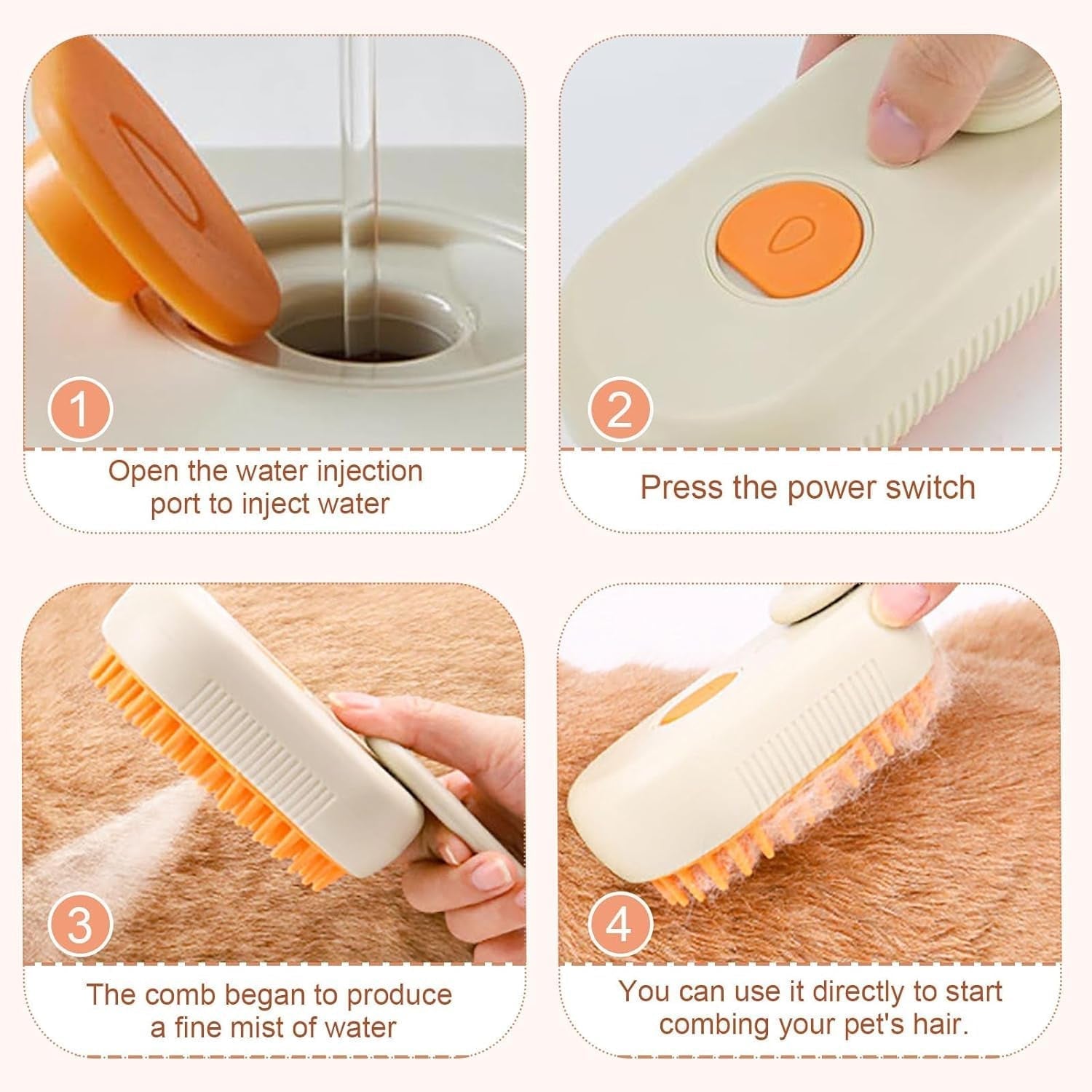 Electric Spray Handle Massage Brush, Hair Removal Brush Steam (1 Pc) Variety Bazaar
